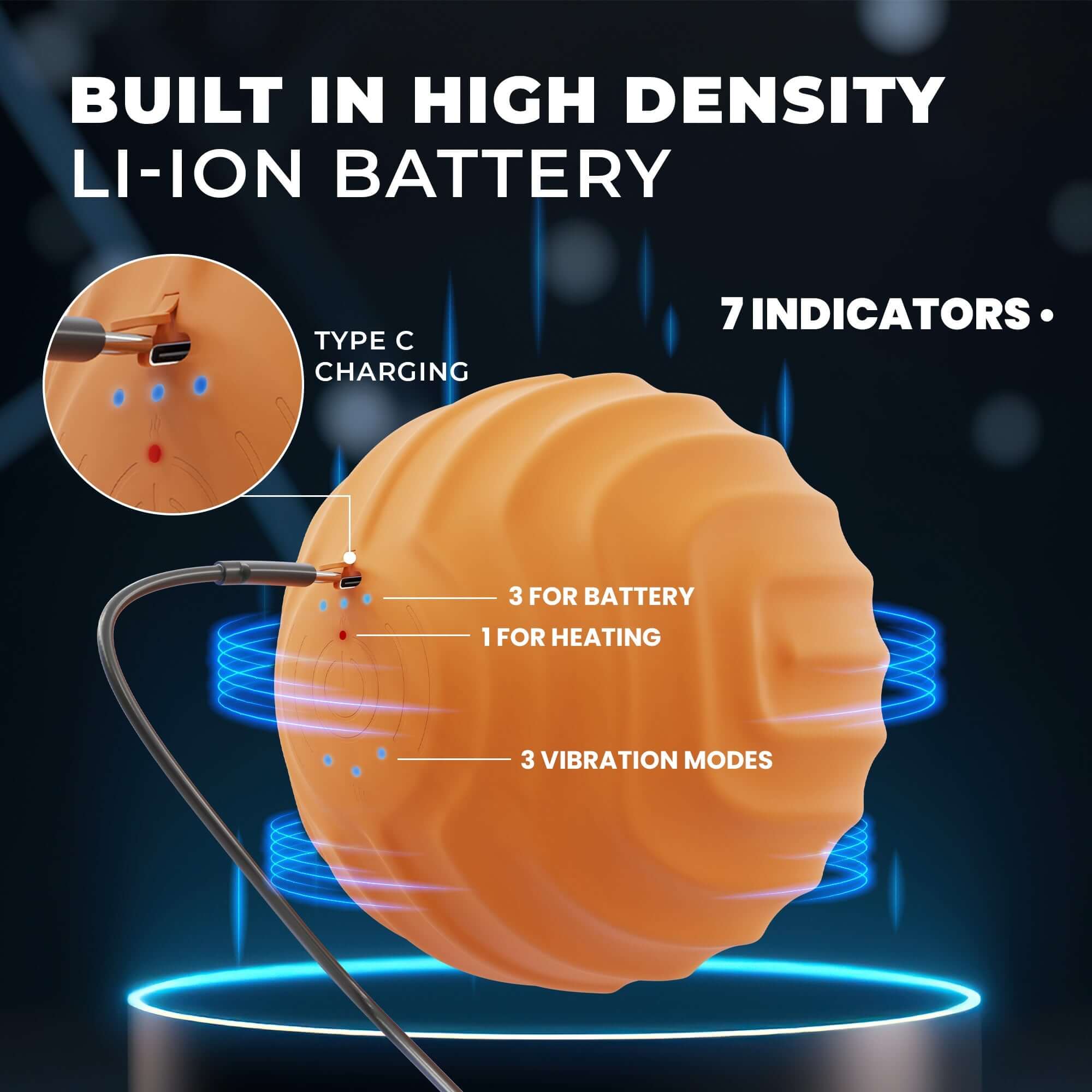 ORB Massager Ball with Heating and Vibration Modes | Orange