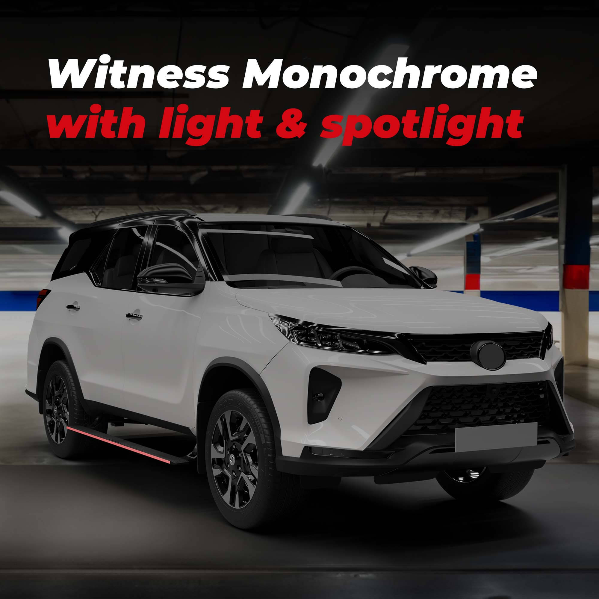 Electric Side Step for Toyota Fortuner 2016+ with RGB Streamer Lights and App Controlled