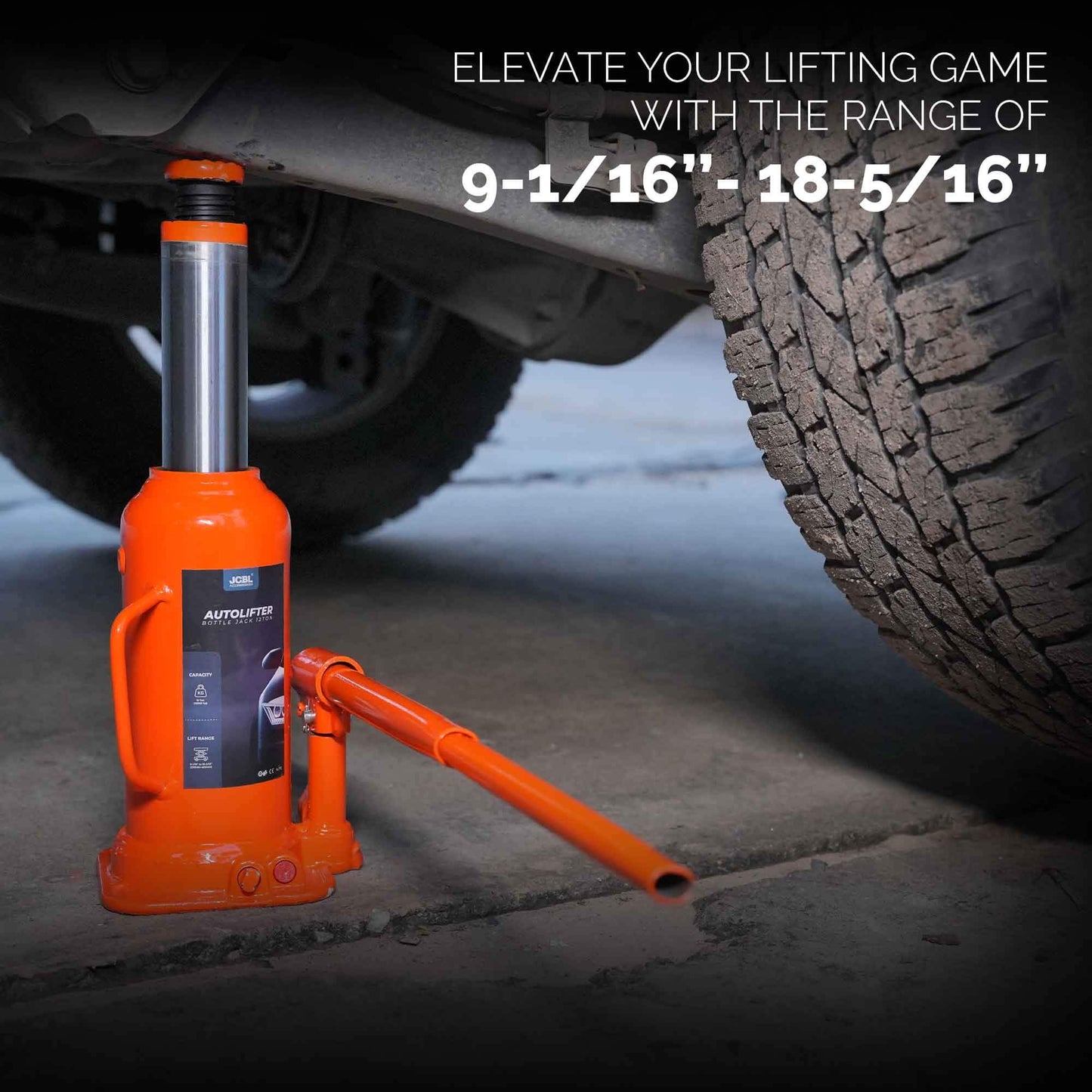 JCBL Accessories Heavy Duty Portable 12 Ton Jack for MUVs, SUVs, Mini Trucks, LCVs, Leak-Proof | Forged Base | Lifting