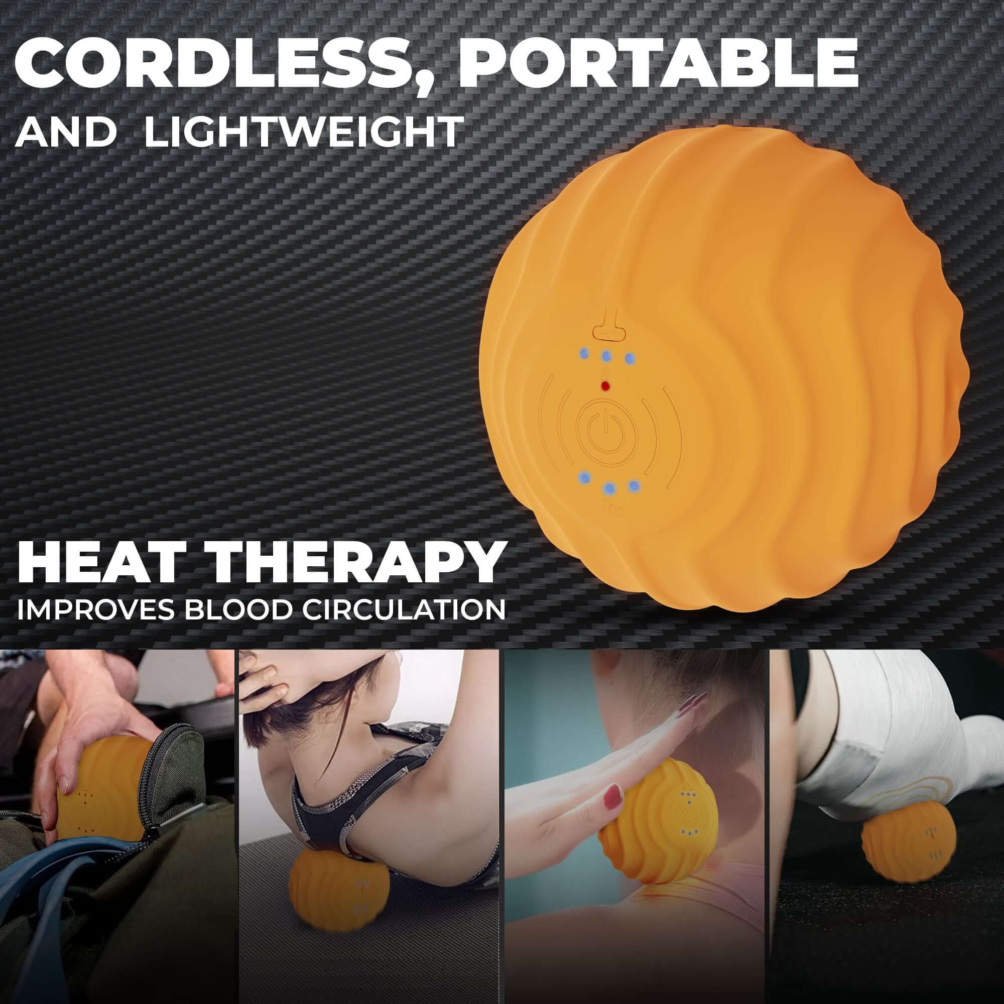 ORB Massager Ball with Heating and Vibration Modes | Orange