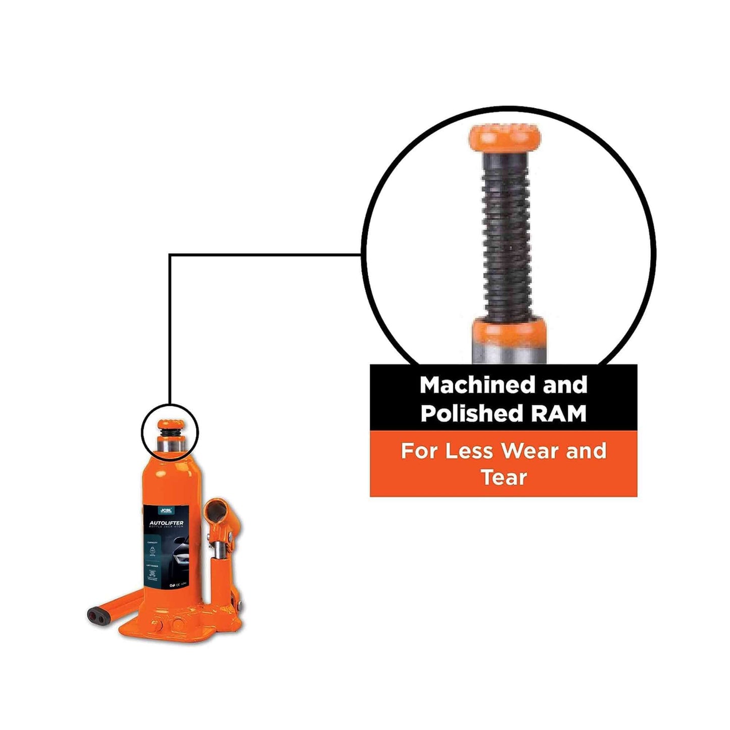 JCBL Accessories Heavy Duty Portable 4 Ton Jack for MUVs, SUVs, Mini Trucks, LCVs, Leak-Proof | Forged Base | Lifting