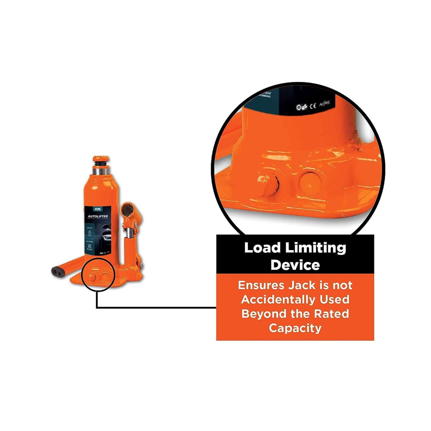 JCBL Accessories Heavy Duty Portable 4 Ton Jack for MUVs, SUVs, Mini Trucks, LCVs, Leak-Proof | Forged Base | Lifting
