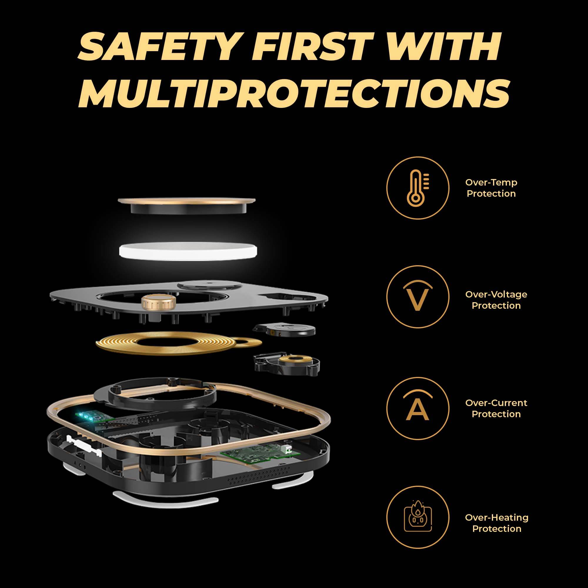 5-in-1 Wireless Mobile Charger with Lamp and Warm Ring Light