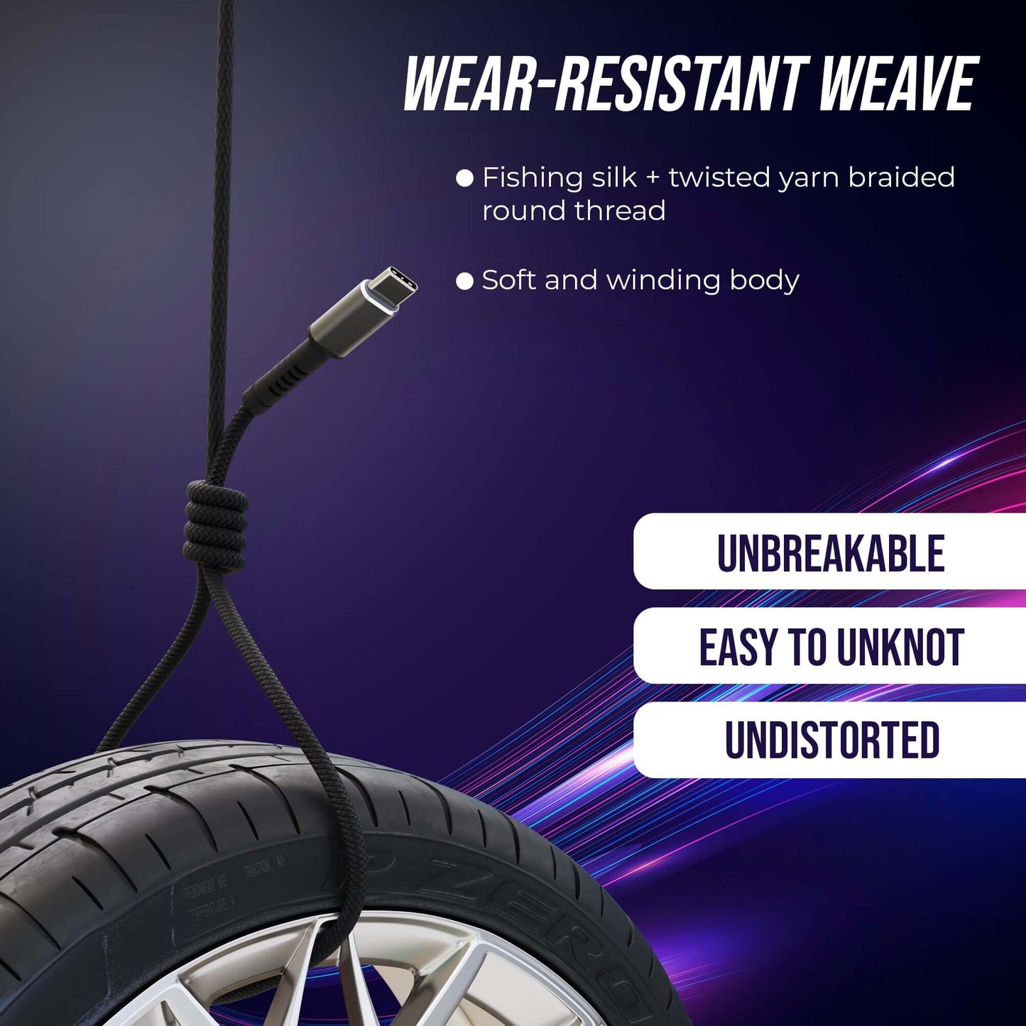 JCBL ACCESSORIES Type-C to Type-C Fast Charging 3.25A 1.2mtr Cable, 65W, Compatible with all Type-C device (Black)