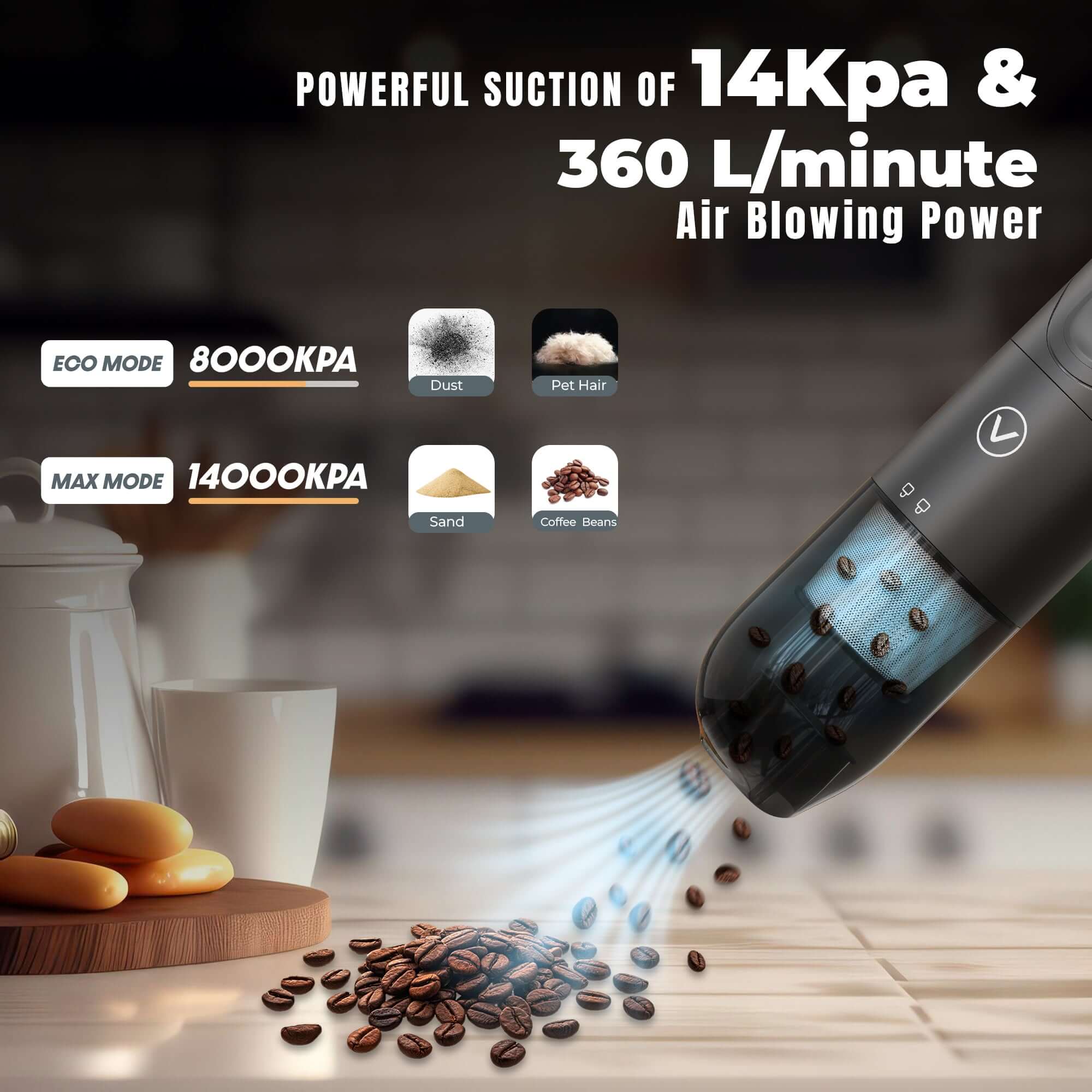 JCBL Accessories Vacuair V1, 2-in-1 Portable Vacuum Cleaner & Dust Blower