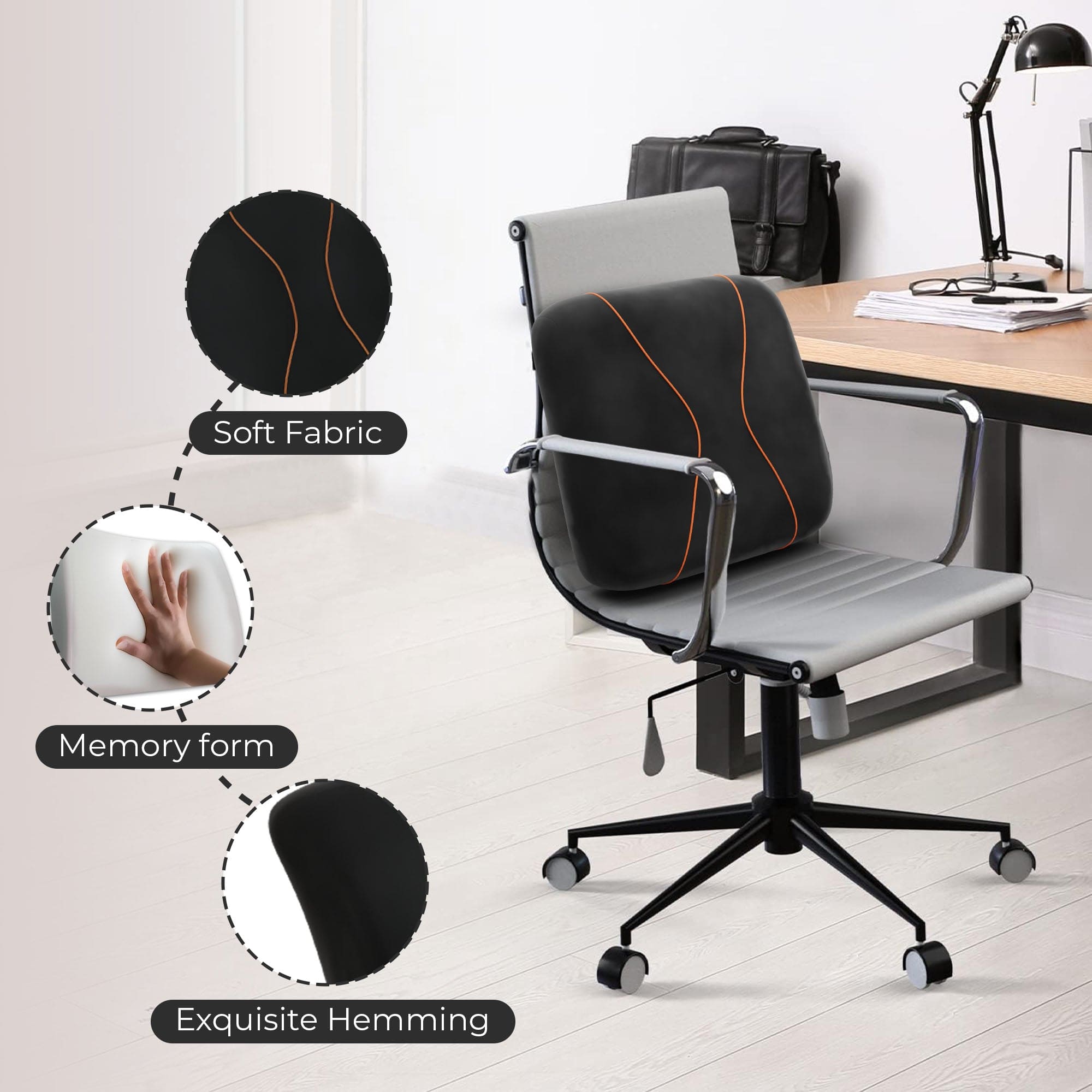 Vibroheat Lumbar Support Cushion | Heating & Vibration Modes With Controller