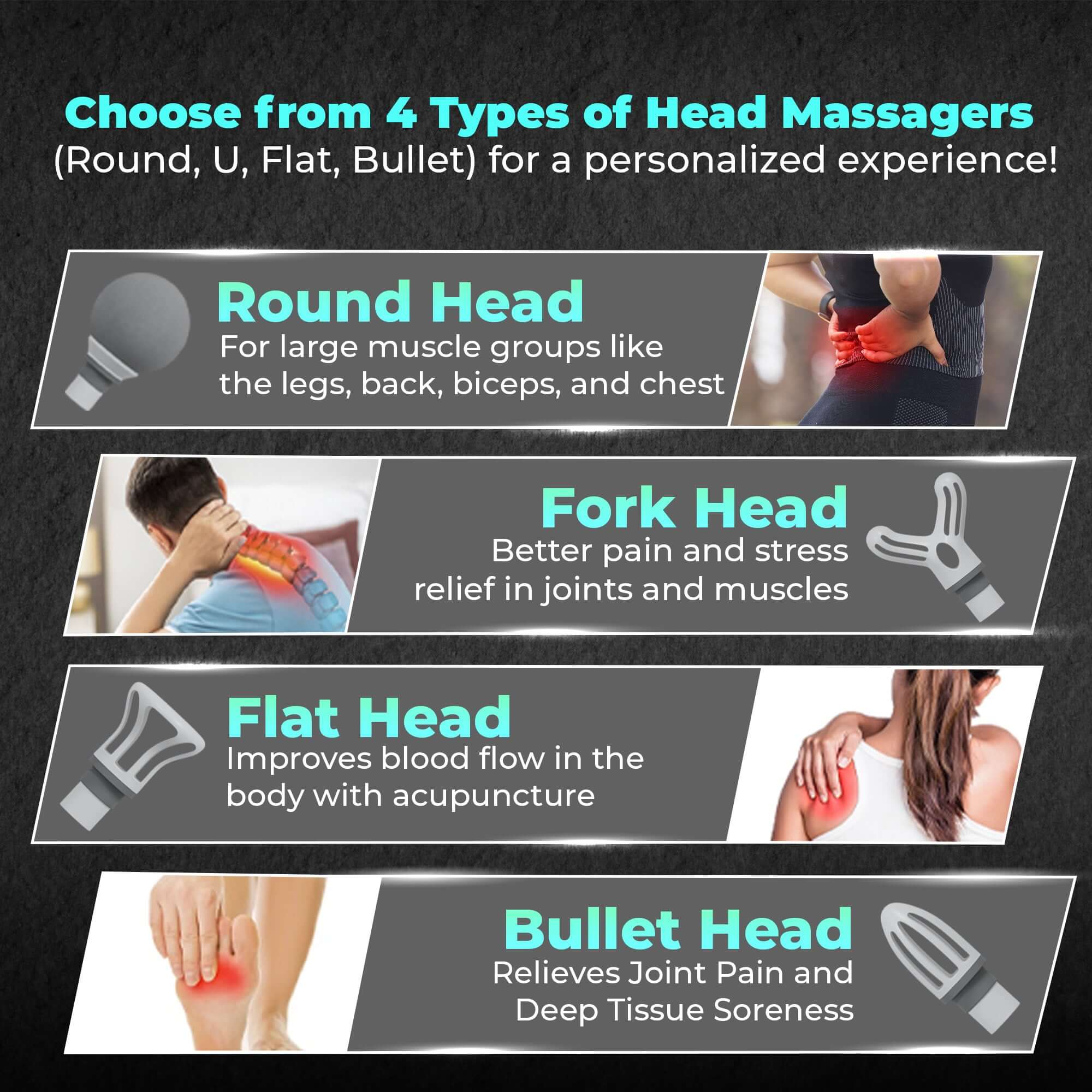 Glock Body Gun Massager | 4 Bullet Heads
