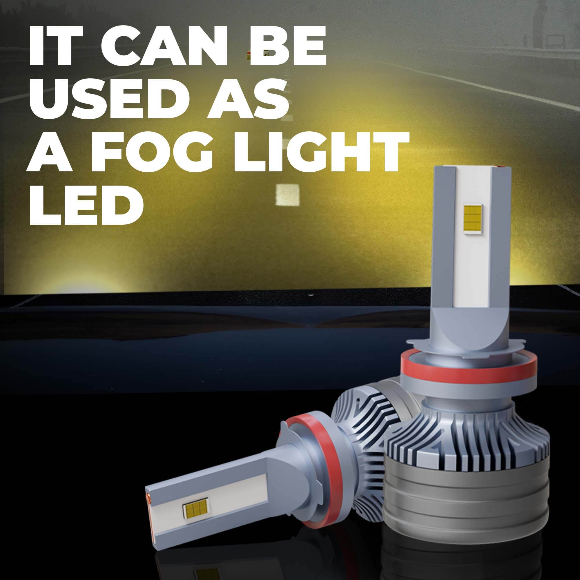 JCBL ACCESSORIES Lumenz H8/H11 110W Car Headlight LED Bulb, 8000 Lumens Dual-Beam, 6000-6500K Day Light, Weather-Resistant IP67 Waterproof | IT CAN BE USED AS A FOG LIGHT LED.