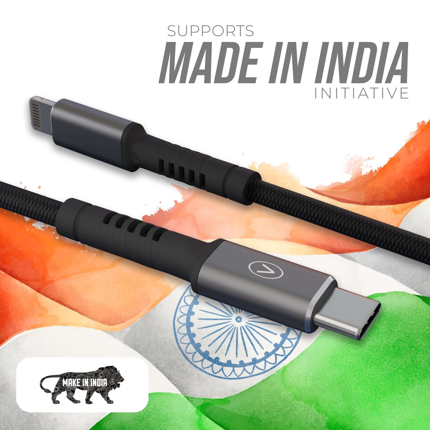 JCBL ACCESSORIES Type C To Lightning 1.2mtr Fast Charging 3A Cable, 35W (Black) (Type-C to Lightning 35W, Black)