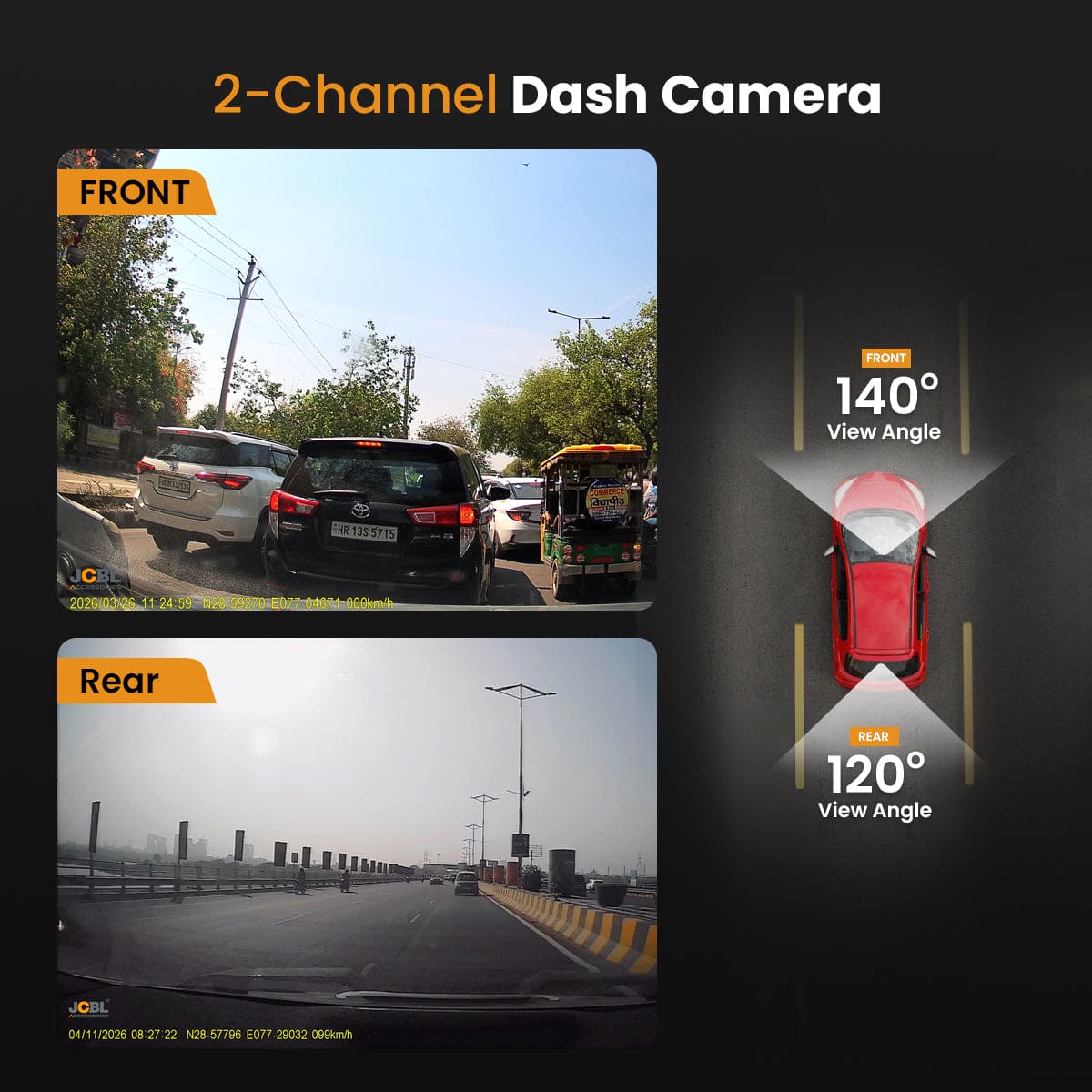 StarVision — 4K Dual Dash Cam with GPS, ADAS & Touchscreen