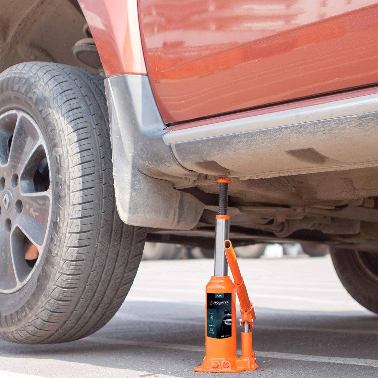 JCBL Accessories Heavy Duty Portable 4 Ton Jack for MUVs, SUVs, Mini Trucks, LCVs, Leak-Proof | Forged Base | Lifting