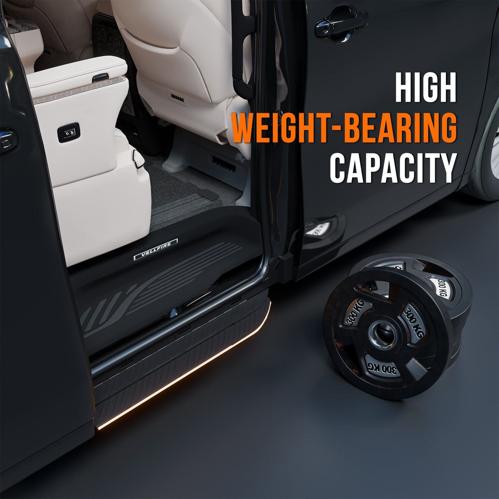 Toyota Vellfire Electric Side Step with RGB Streamer Lights & App Control