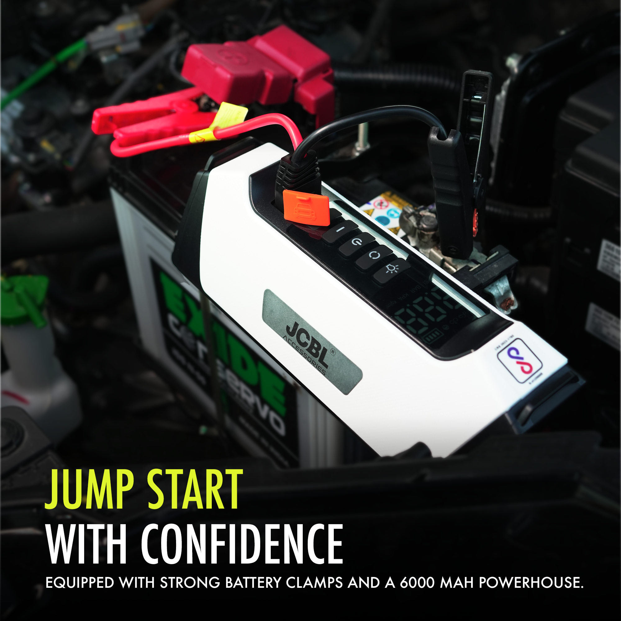 ThorX – 4-in-1 Jump Starter, 150 PSI Tyre Inflator & 6000mAh Powerbank with LED Torch