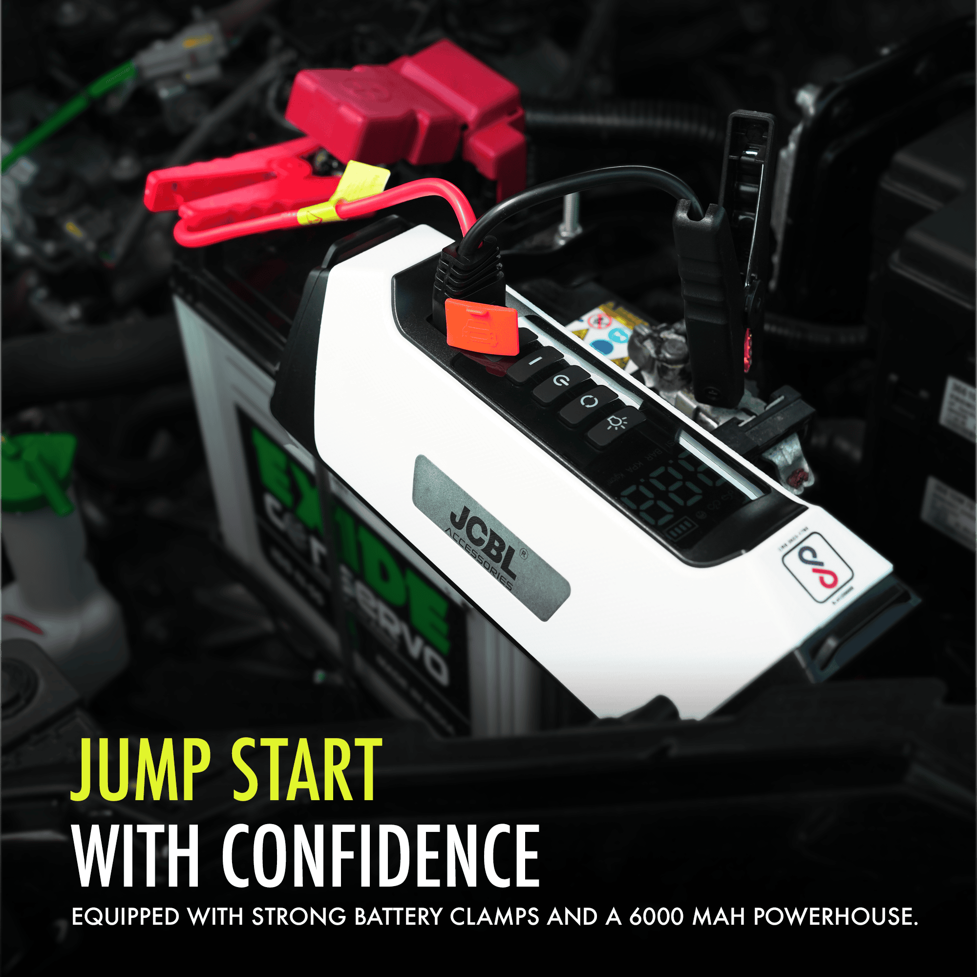 ThorX – 4-in-1 Jump Starter, 150 PSI Tyre Inflator & 6000mAh Powerbank with LED Torch