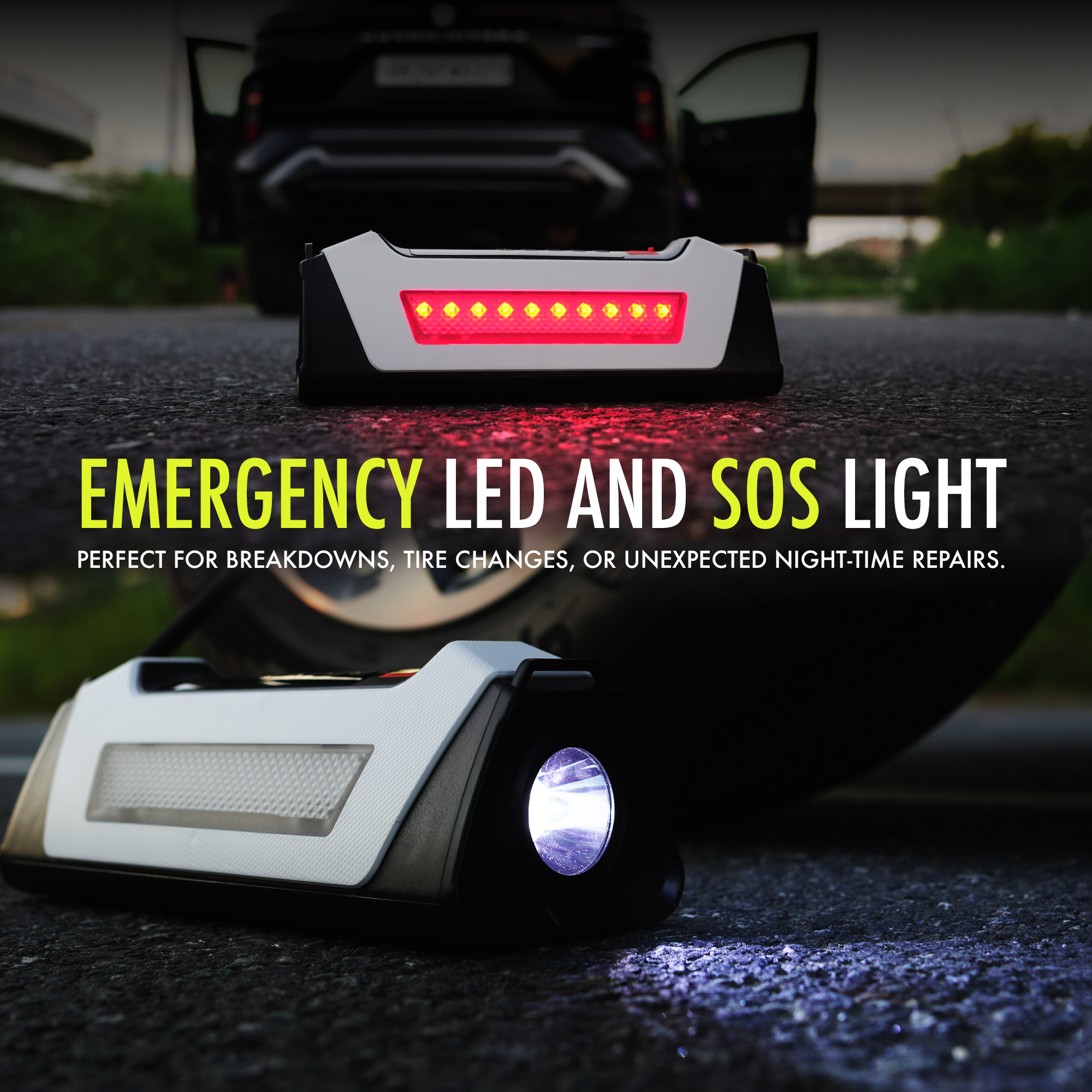 ThorX – 4-in-1 Jump Starter, 150 PSI Tyre Inflator & 6000mAh Powerbank with LED Torch