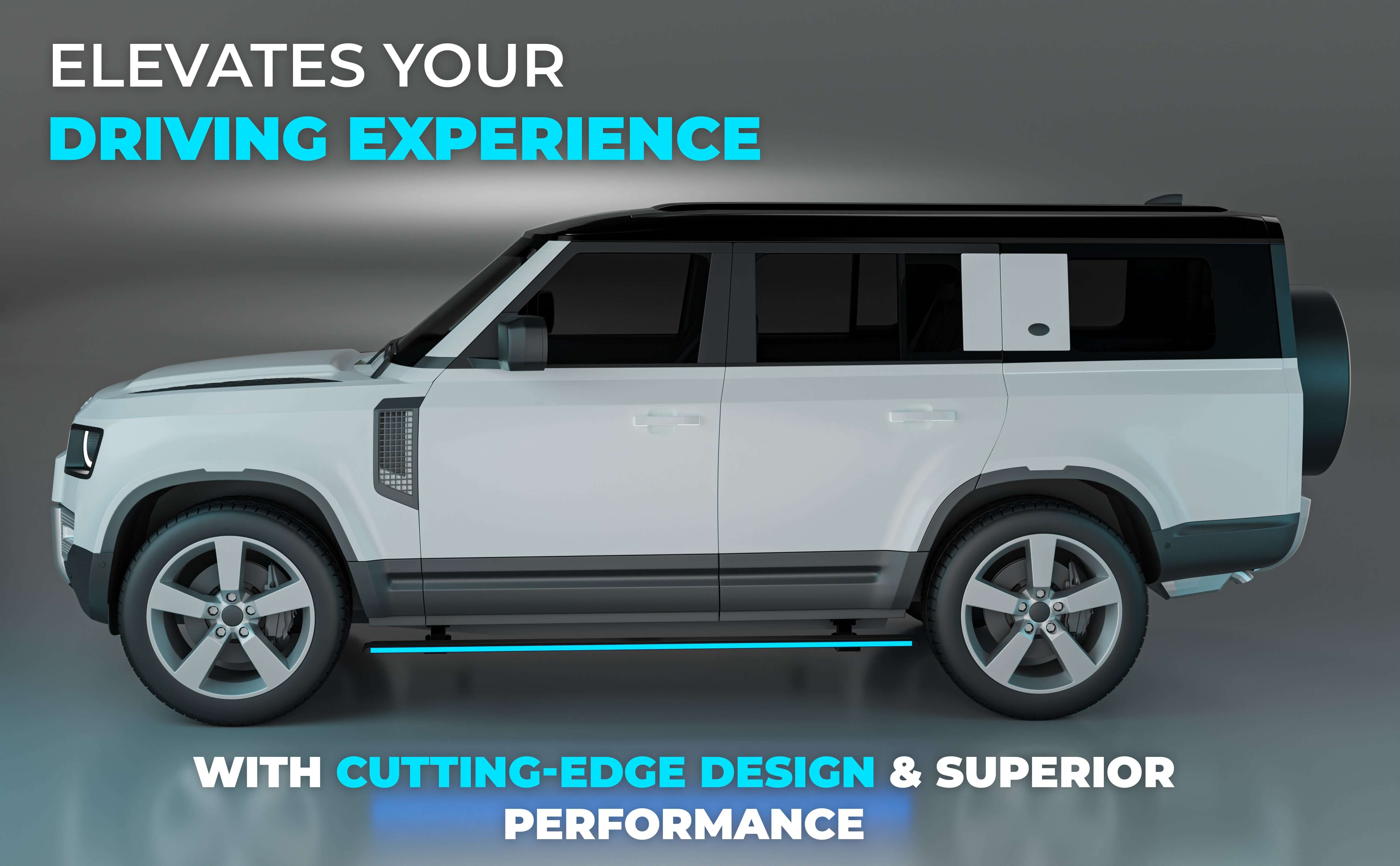 JCBL Accessories Electric Side Step for Land Rover Defender 130 2020+ with RGB Lights (App Controlled)