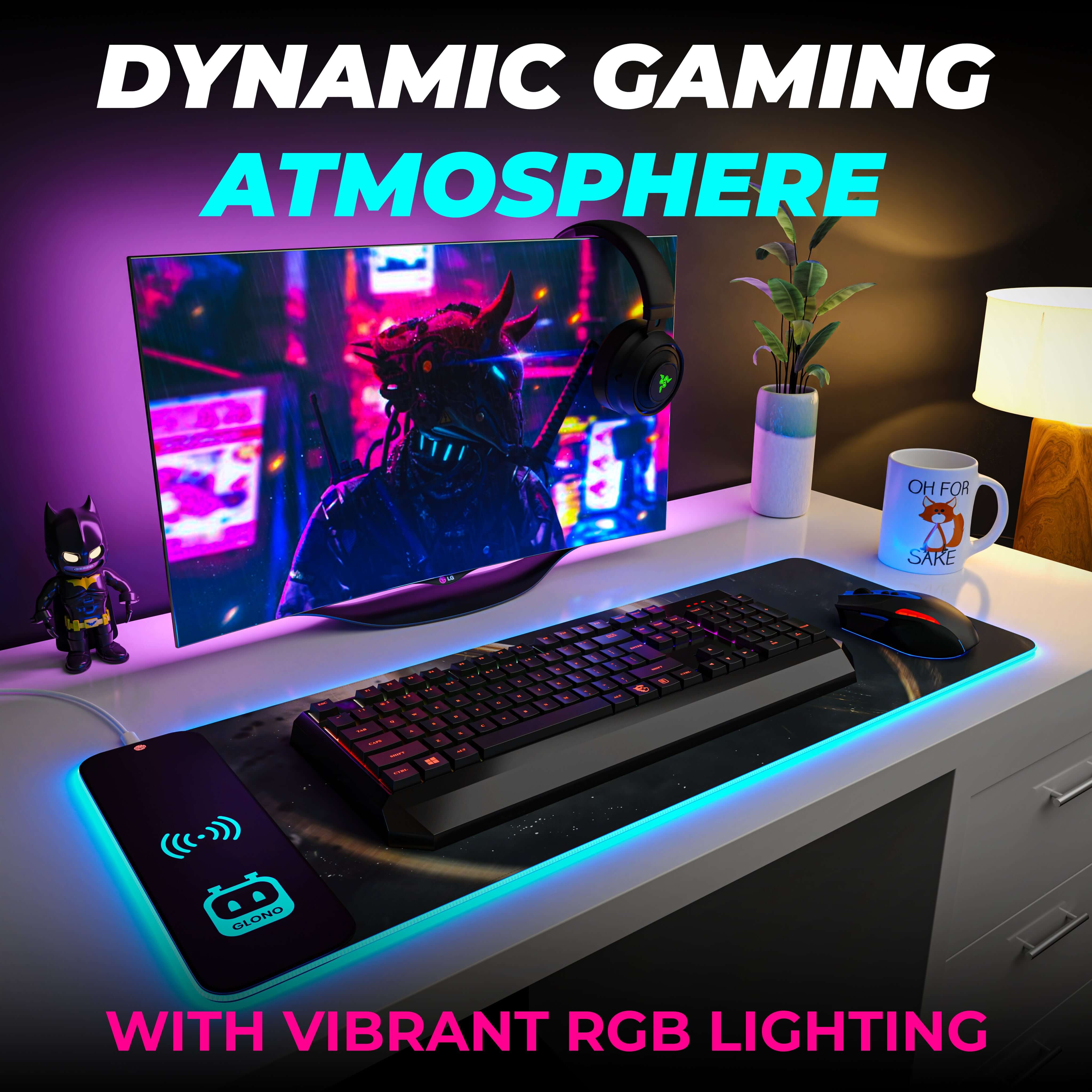 Illumicharge 2-in-1 RGB Mouse Pad with 15W Wireless Charger | Ambient Lighting | The Black Hole Theme