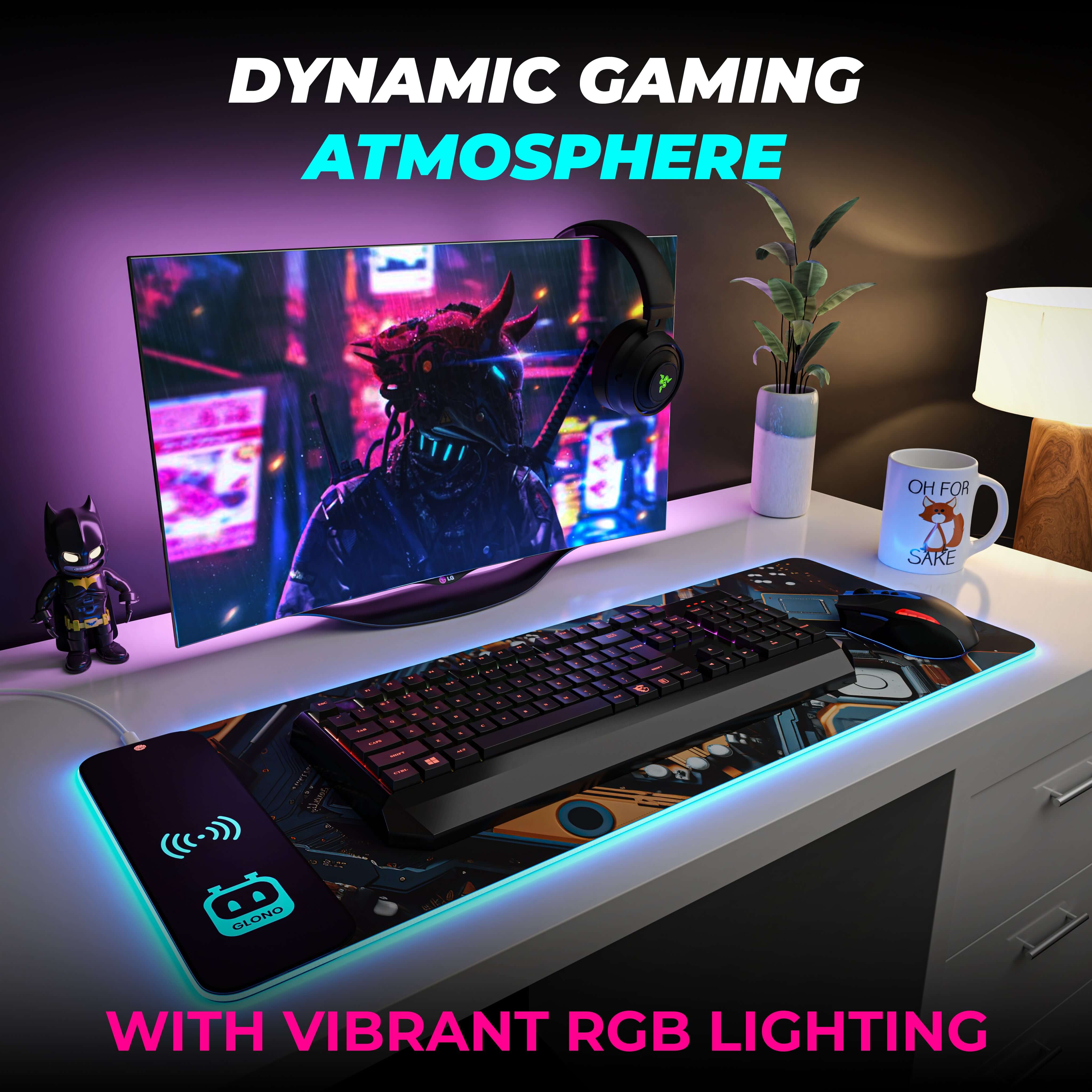Illumicharge 2-in-1 RGB Mouse Pad with 15W Wireless Charger | Ambient Lighting