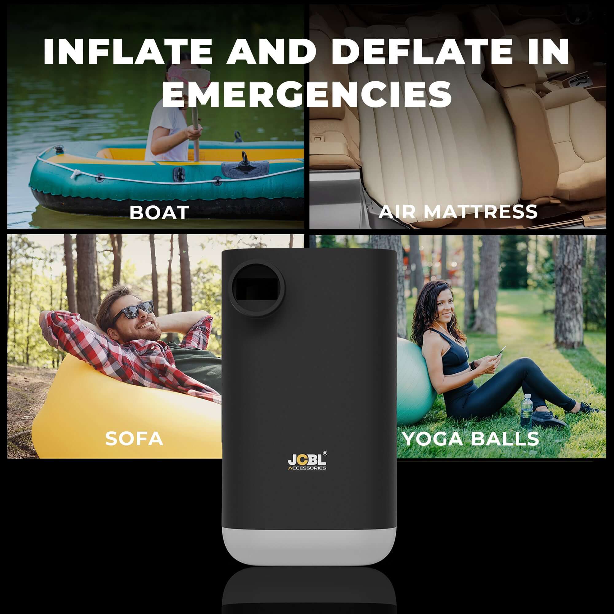 Rescuer Mini Portable Air Inflator & Deflator with Light | Camping | Swimming