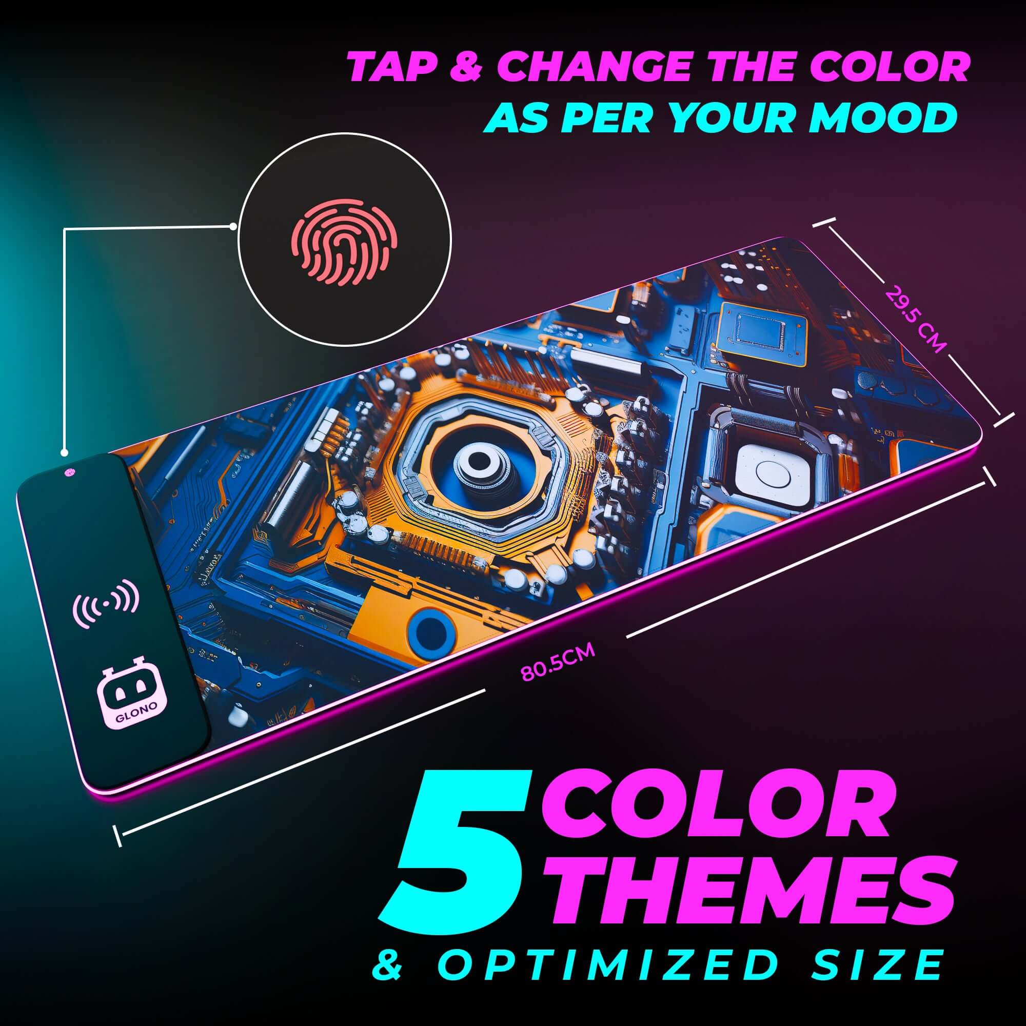 Illumicharge 2-in-1 RGB Mouse Pad with 15W Wireless Charger | Ambient Lighting