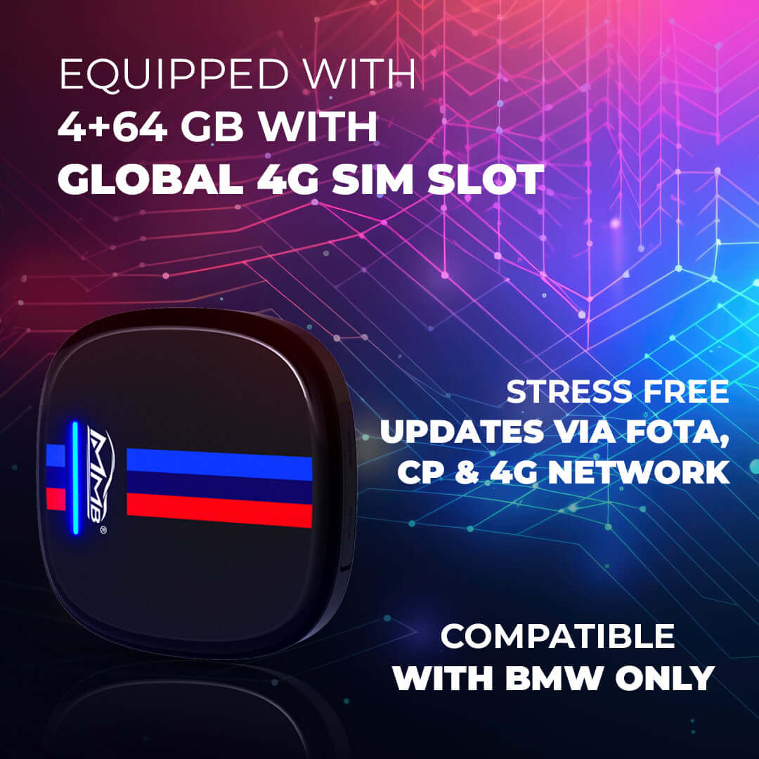 Wired to Wireless Car Adapter | Supports Android Auto & Car Play | 4 GB RAM | 64 GB ROM | Specially Designed for BMW Cars