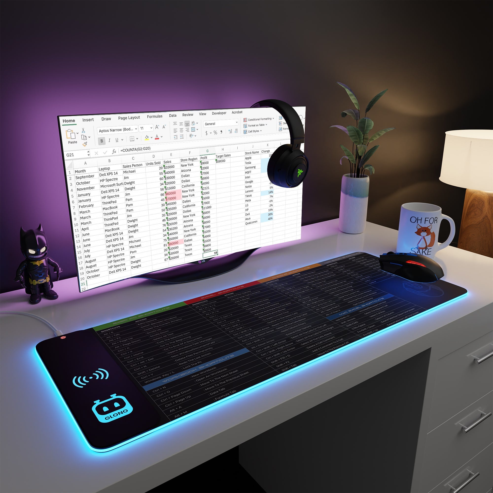 Illumicharge 2-in-1 RGB Mouse Pad with 15W Wireless Charger | Ambient Lighting