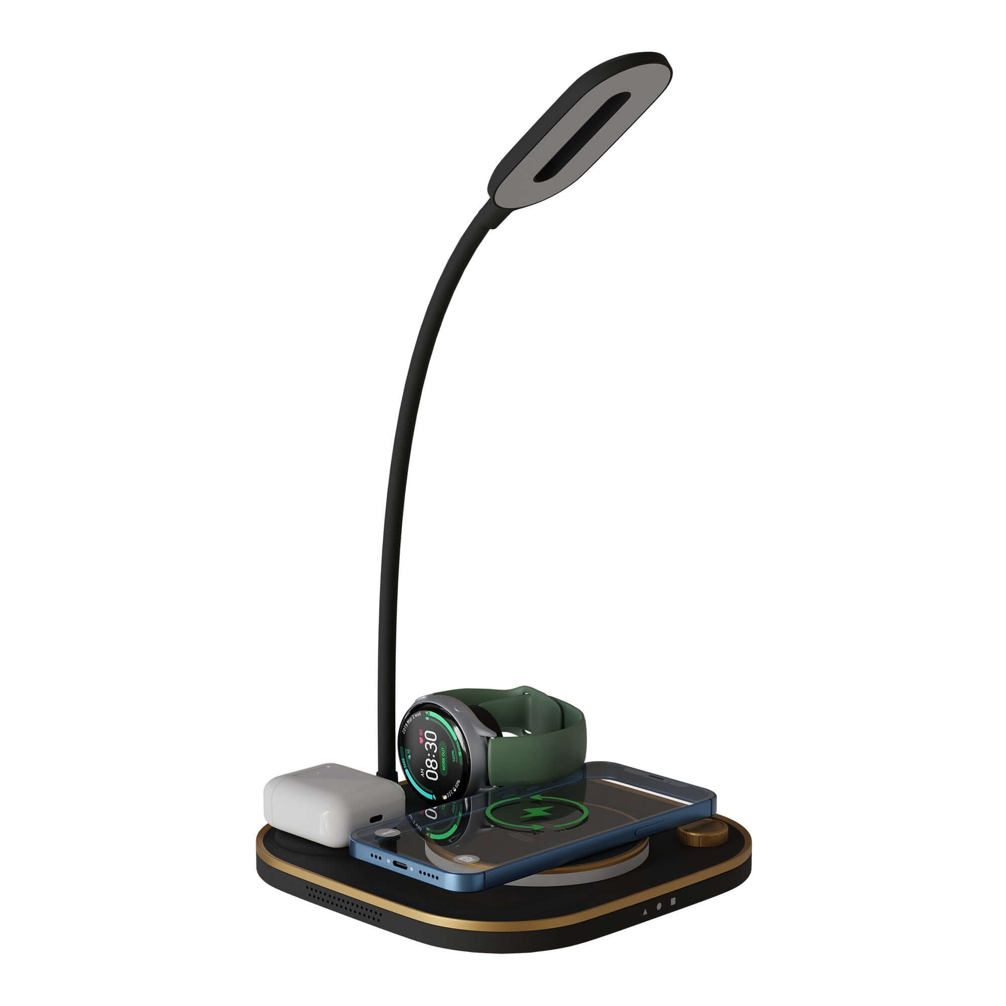 5-in-1 Wireless Mobile Charger with Lamp and Warm Ring Light