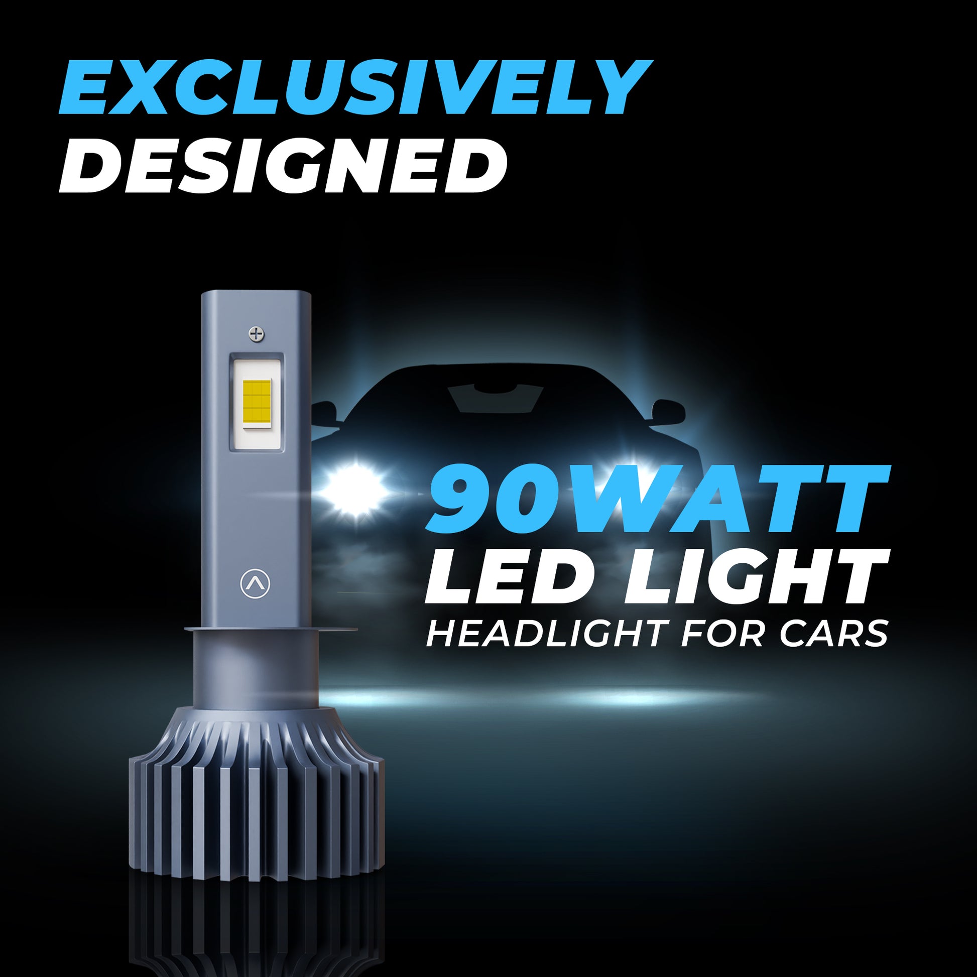 JCBL ACCESSORIES Lumenz H1 90W Car Headlight LED Bulb, 7200 Lumens Dual-Beam, 6000-6500K Day Light, Weather-Resistant IP67 Waterproof | Exclusively DESIGNED “ LED LIGHT | 90 WATT LED LIGHT HEADLIGHT FOR CARS