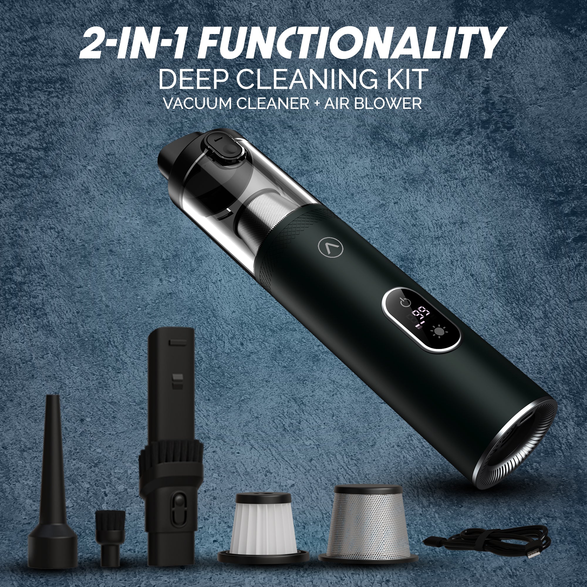 Vacuair V2 Portable & Cordless Vacuum Cleaner with 13 KPa Suction Power | 6000 mAh Battery