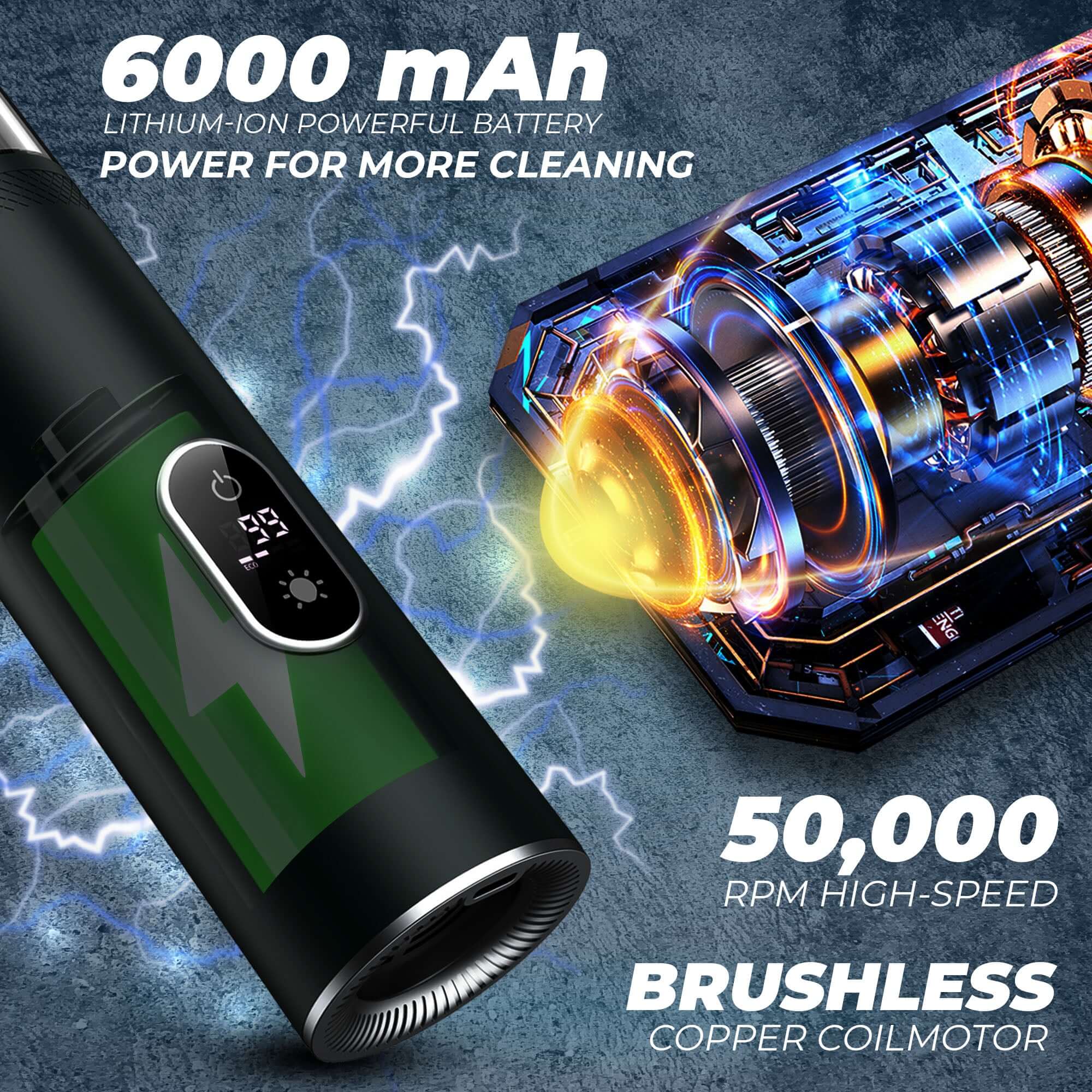 Vacuair V2 Portable & Cordless Vacuum Cleaner with 13 KPa Suction Power | 6000 mAh Battery