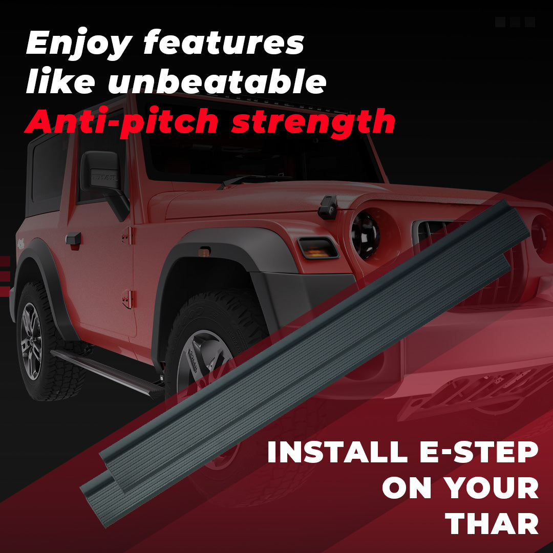 JCBL Accessories Electric Side Step for Mahindra Thar 2019+ without RGB Lights
