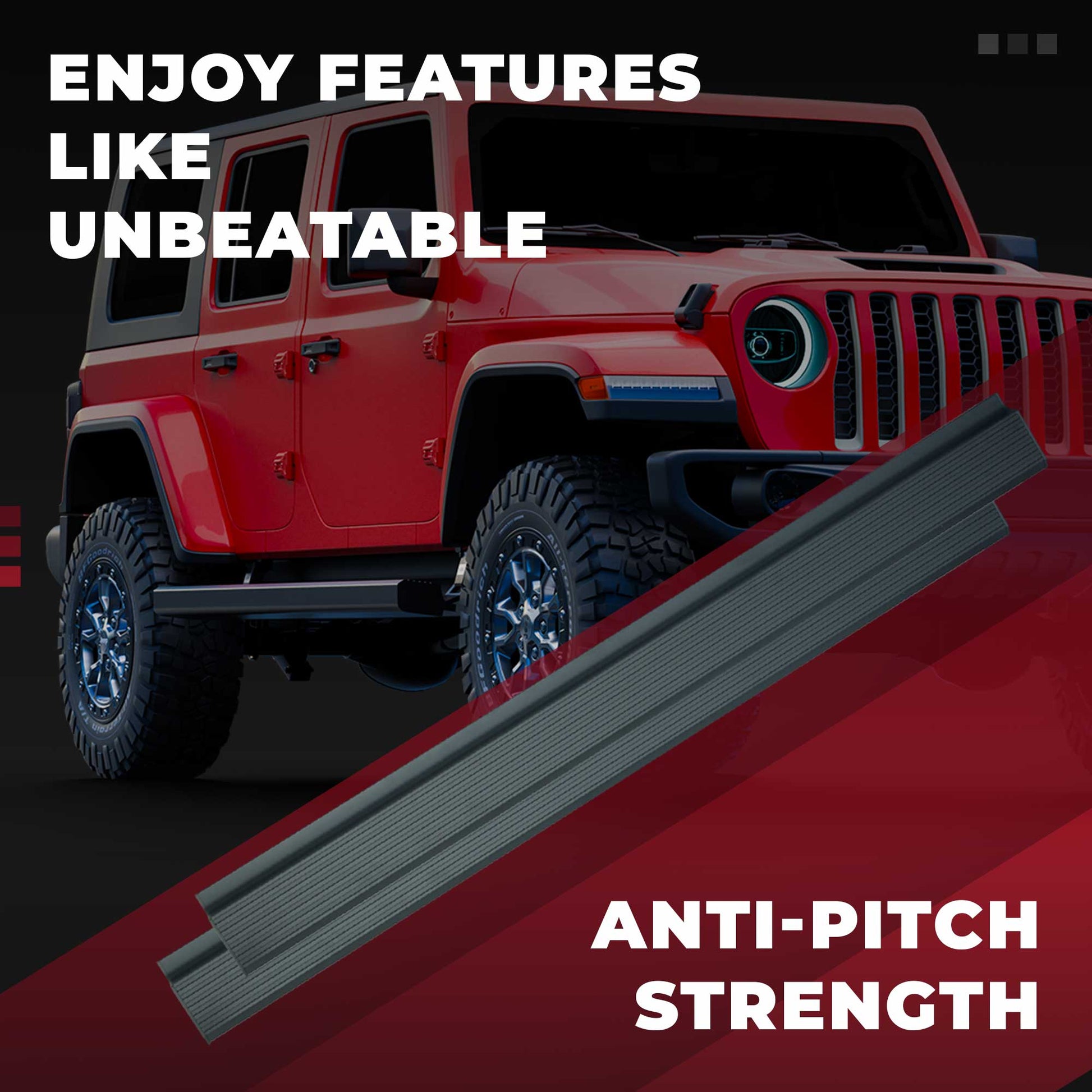 JCBL Accessories Automatic Door Side E-Step for SUVs (Jeep Wrangler 18+ E-Side Step) | ENJOY FEATURES LIKE UNBEATABLE | ANTI-PITCH STRENGTH