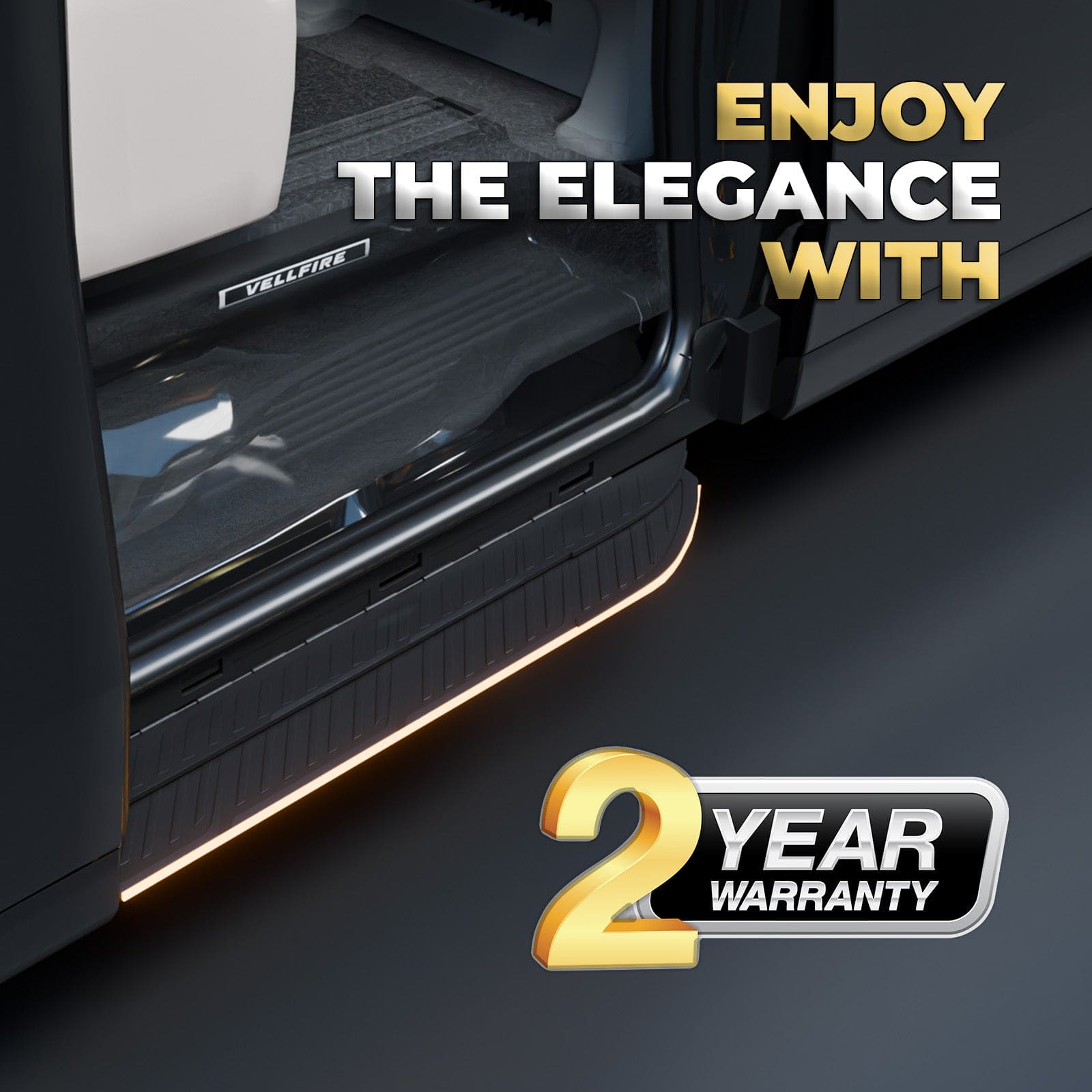 Toyota Vellfire Electric Side Step with RGB Streamer Lights & App Control
