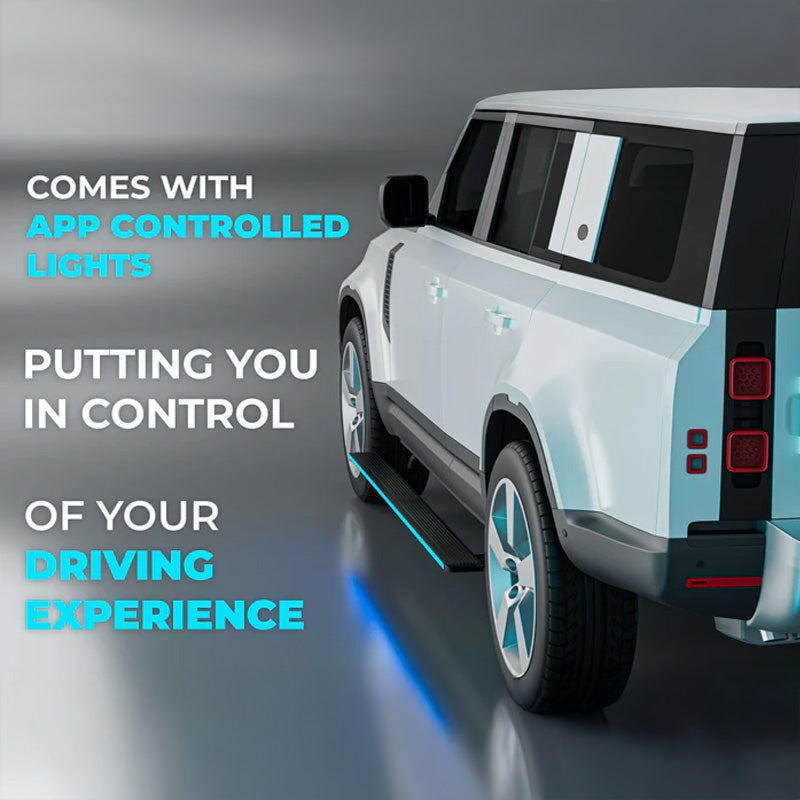 Land Rover Defender 130, 2020+ Electric Side Step with RGB Lights & App Control