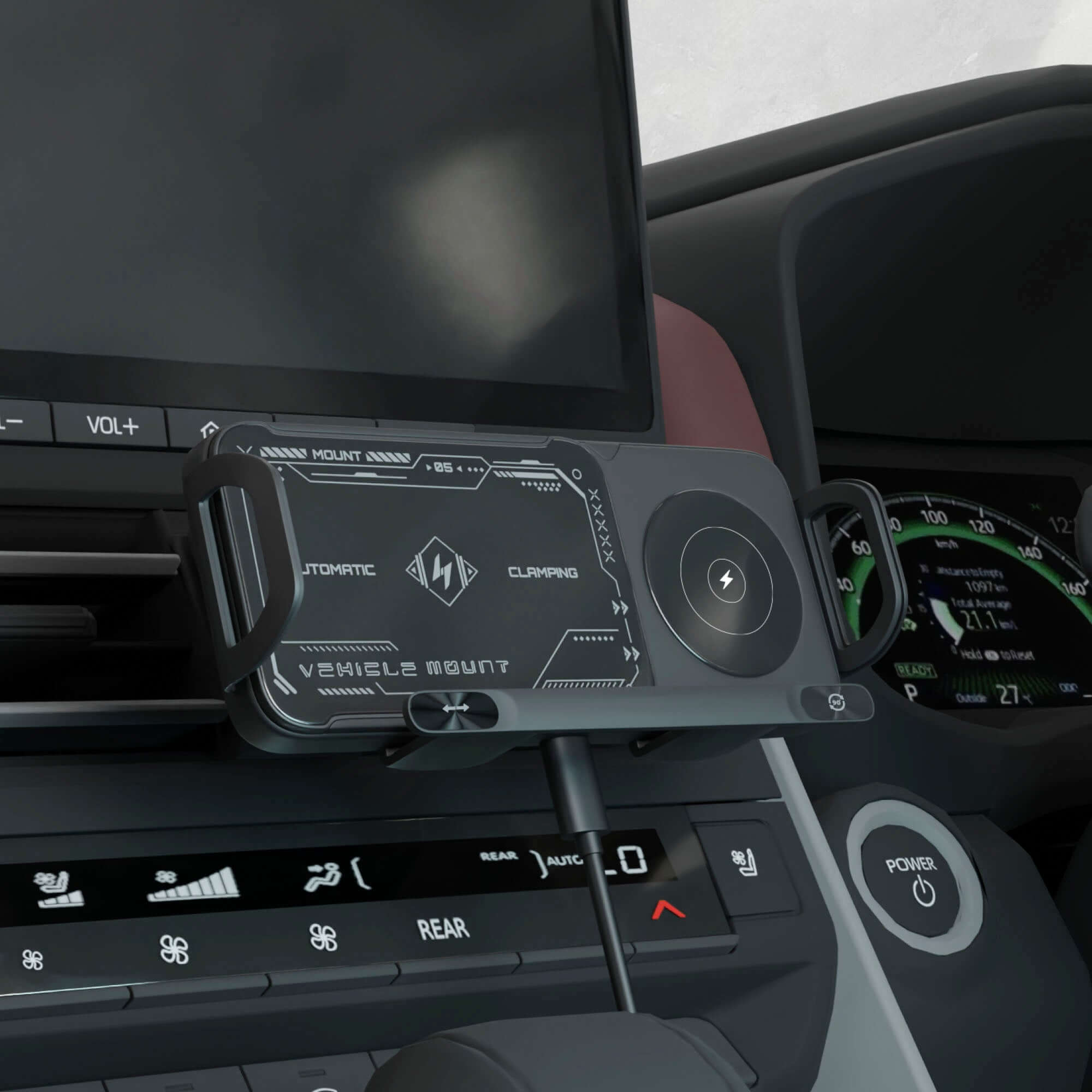Looking for a fast and secure way to charge your fold phone while driving? This 15W wireless car charger with a rotating air vent mount fits perfectly and works great with Samsung Z Fold, Pixel Fold, and more.