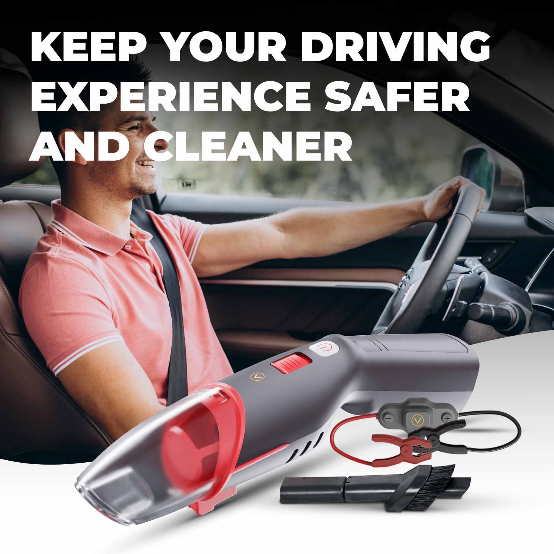 JCBL ACCESSORIES Young Guns Road Side Assistant 10,000mAh 4-in-1 Kit, Combo of Vacuum Cleaner, Jump Starter and SOS Light(10 Caliber) | KEEP YOUR DRIVING EXPERIENCE SAFER AND CLEANER  — LEANER ™n