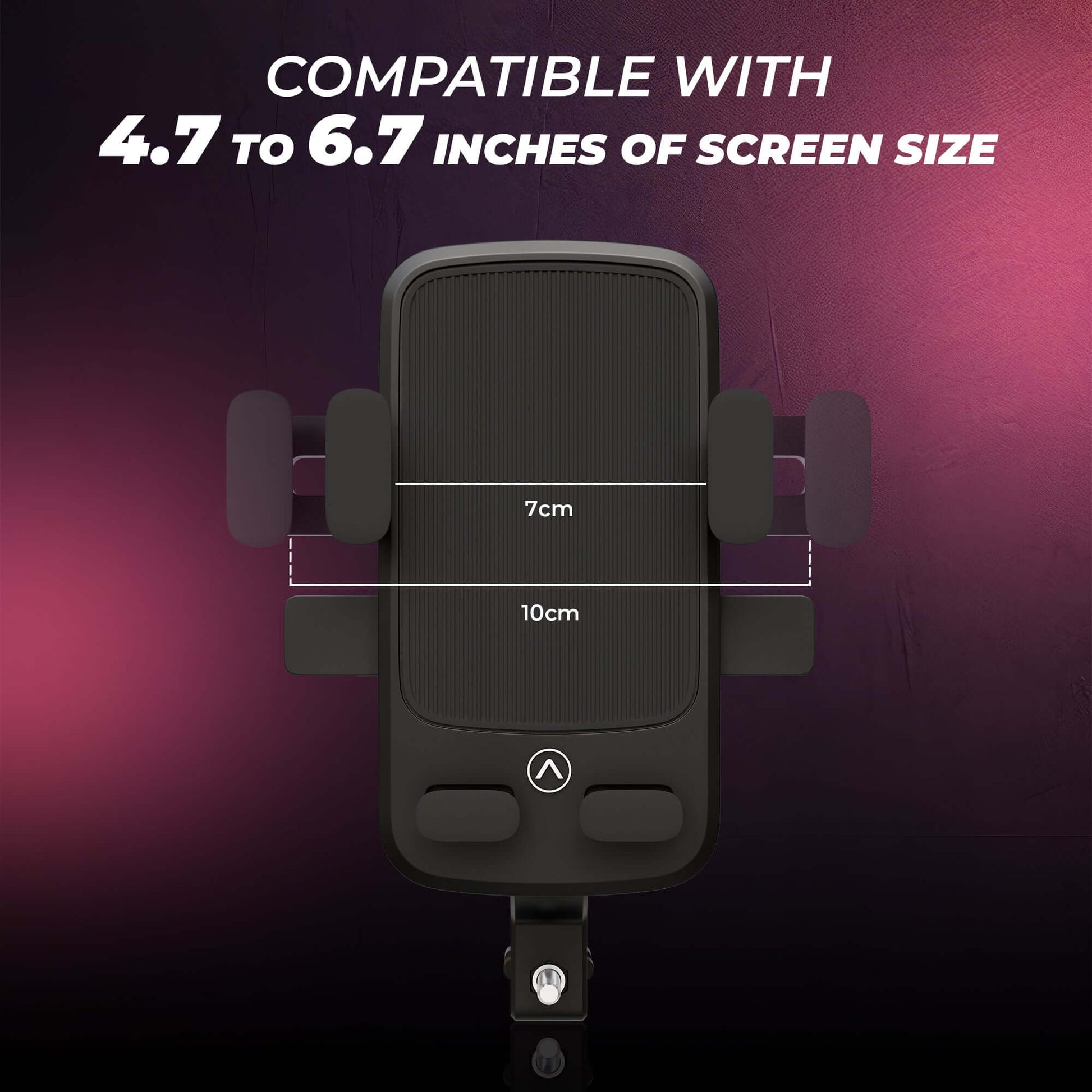 JCBL ACCESSORIES M1 Bike Mobile Holder, High Stablized Design, Shock-Absorbing Silicone Pads, Strong Grip, Metallic Frame for 4.7 to 6.7 inch Mobiles(Black)|COMPATIBLE WITH 4.7 10 6.7 INCHES OF SCREEN SIZE
