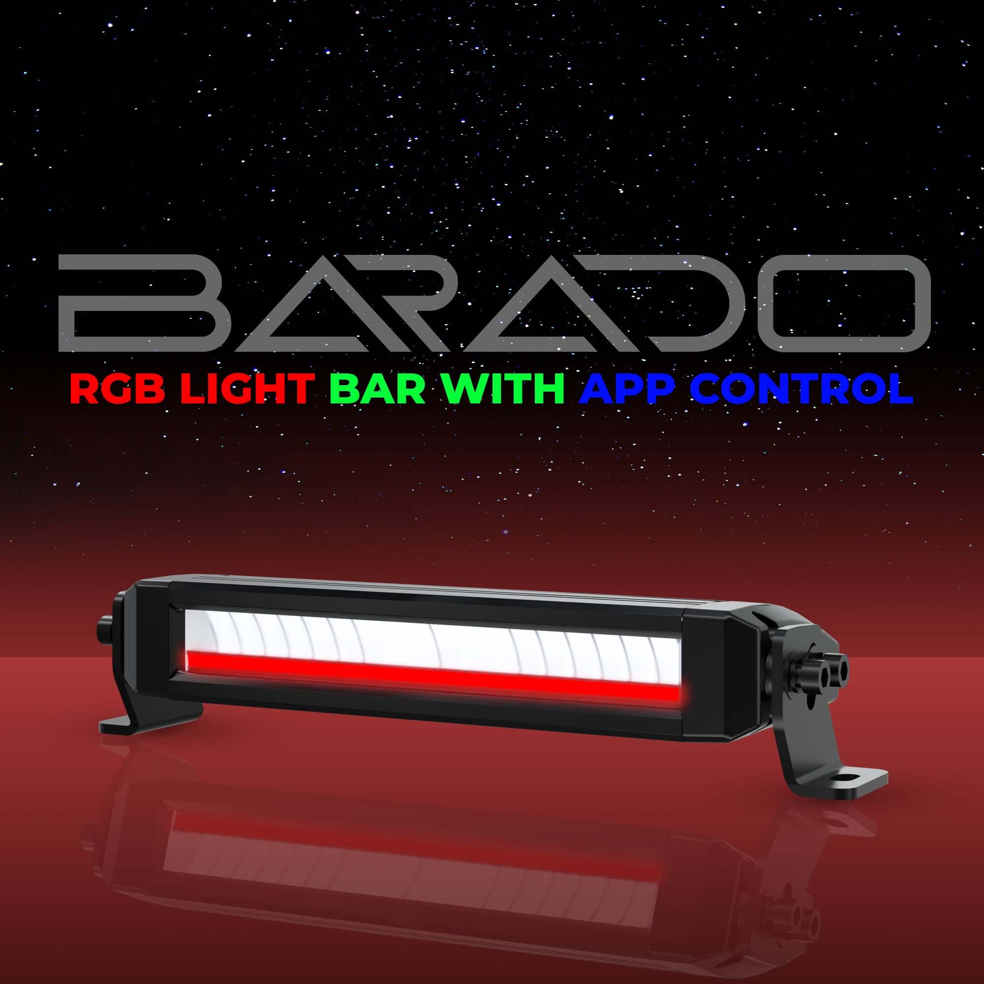 Barado 6 Inch Single Roof LED Light Bar | 30W | RGB Lights