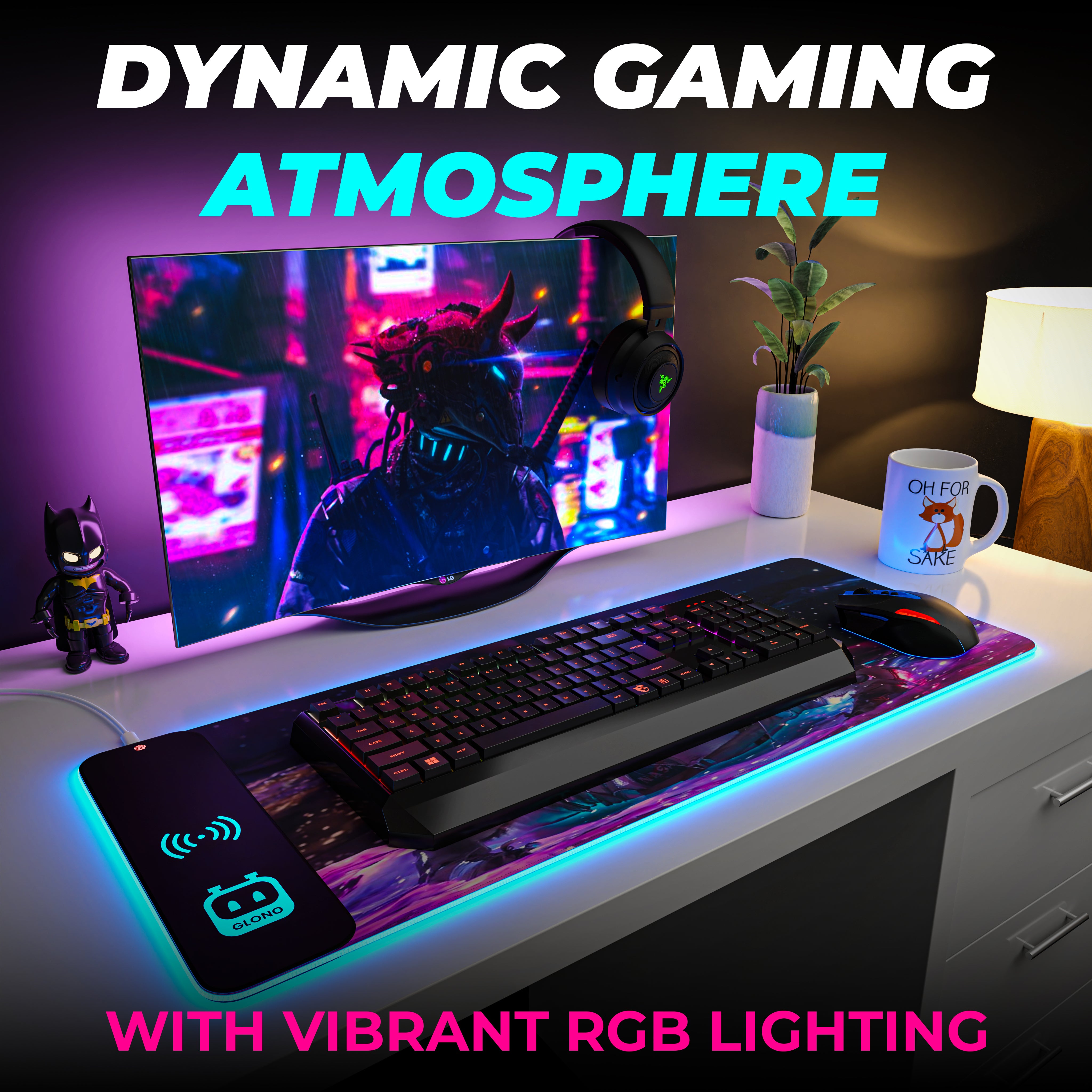 Illumicharge 2-in-1 RGB Mouse Pad with 15W Wireless Charger | Ambient Lighting | The Spacewalk Theme