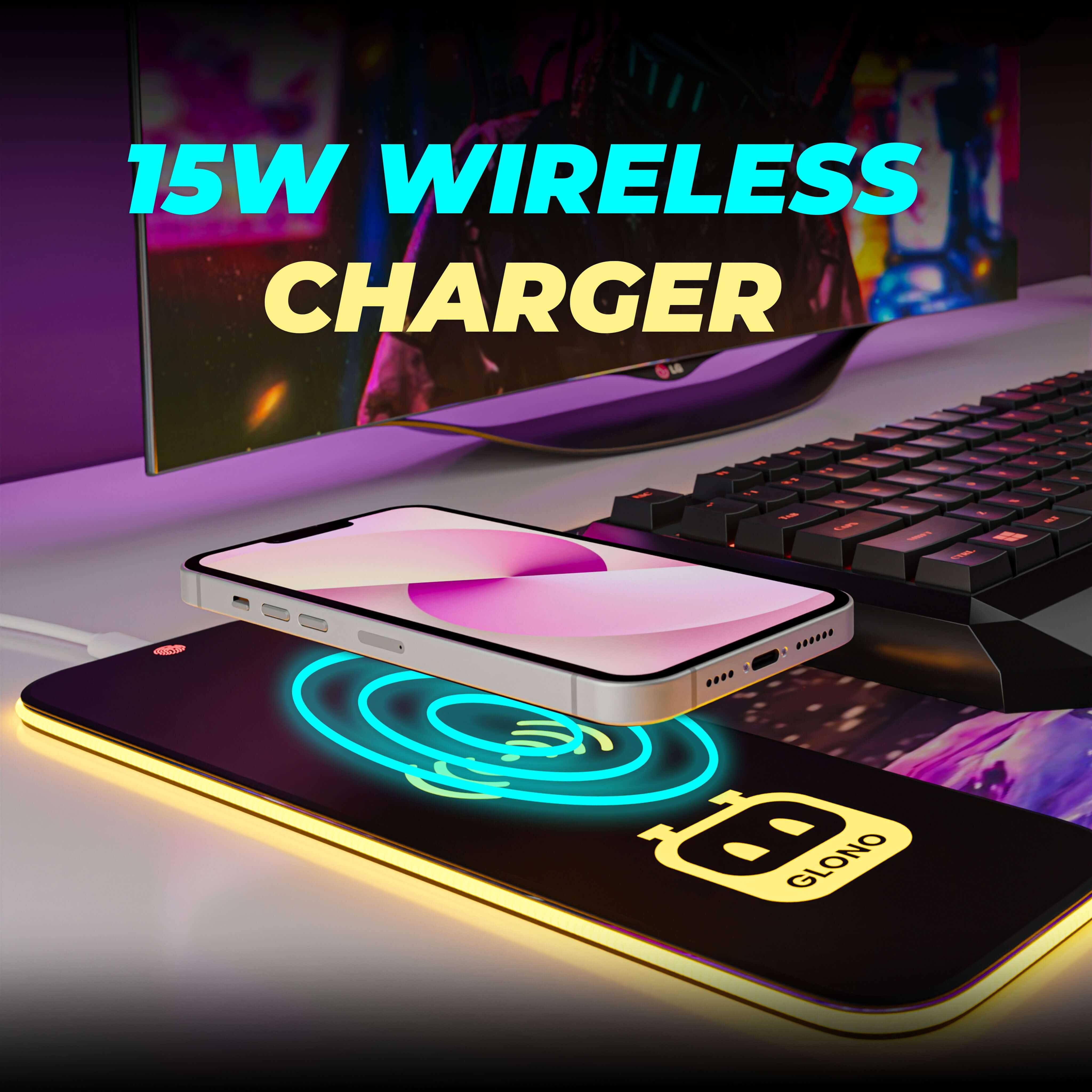 Illumicharge 2-in-1 RGB Mouse Pad with 15W Wireless Charger | Ambient Lighting | The Spacewalk Theme