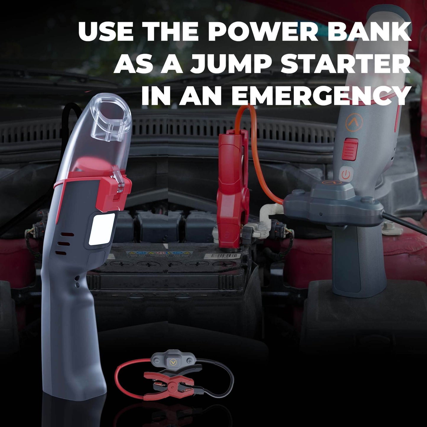 JCBL ACCESSORIES Young Guns Road Side Assistant 10,000mAh 4-in-1 Kit, Combo of Vacuum Cleaner, Jump Starter and SOS Light(10 Caliber) | USE THE POWER BA AS A JUMP STARTER Fo IN AN EMERGENCY