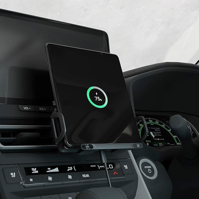Crystal Watt 2.0 - 15W Fold Phone Wireless Car Charger – Dual Coil Fast Charging Air Vent Mount | Rotating Phone Holder for Samsung Z Fold & More