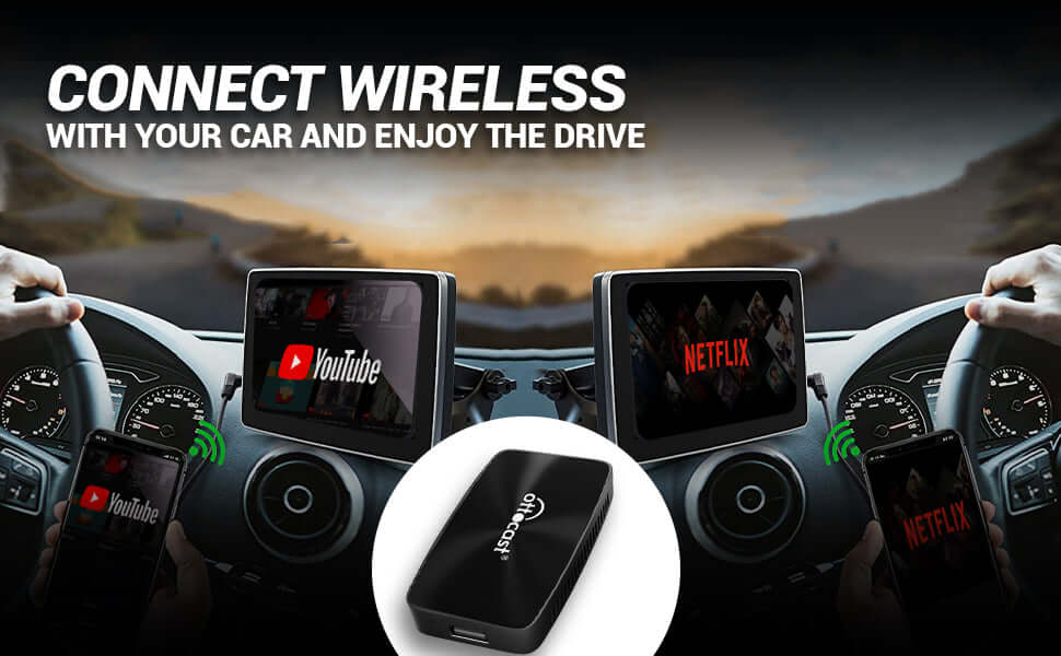 Ottocast Play2Video Plug n Play Multimedia Wired/Wire-less CarPlay/Android Auto AI Device, Blue