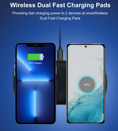 Choetech 5-Coil 15W Dual Fast Wireless Charger for Wireless charging Supported Mobiles, T535-S by jcbl accessories.Wireless Dual Fast Charging Pads Providing fast charging power to 2 devices at onceWireless Dual Fast Charging Pads