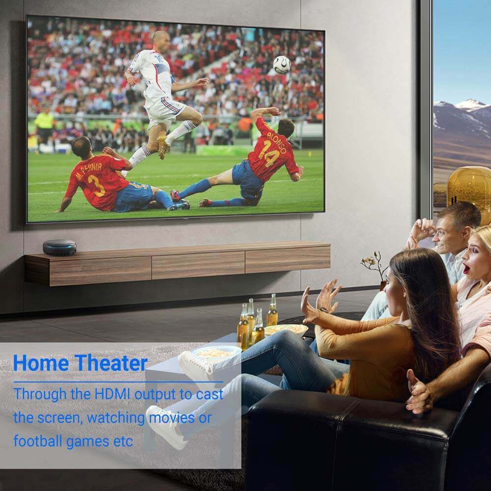 Ottocast PICASOU 2 Plug-n-Play CarPlay/Android Multimedia AI Device Box | Home Theater  Through the HDMI output to cast the screen, watching movie or football games etc