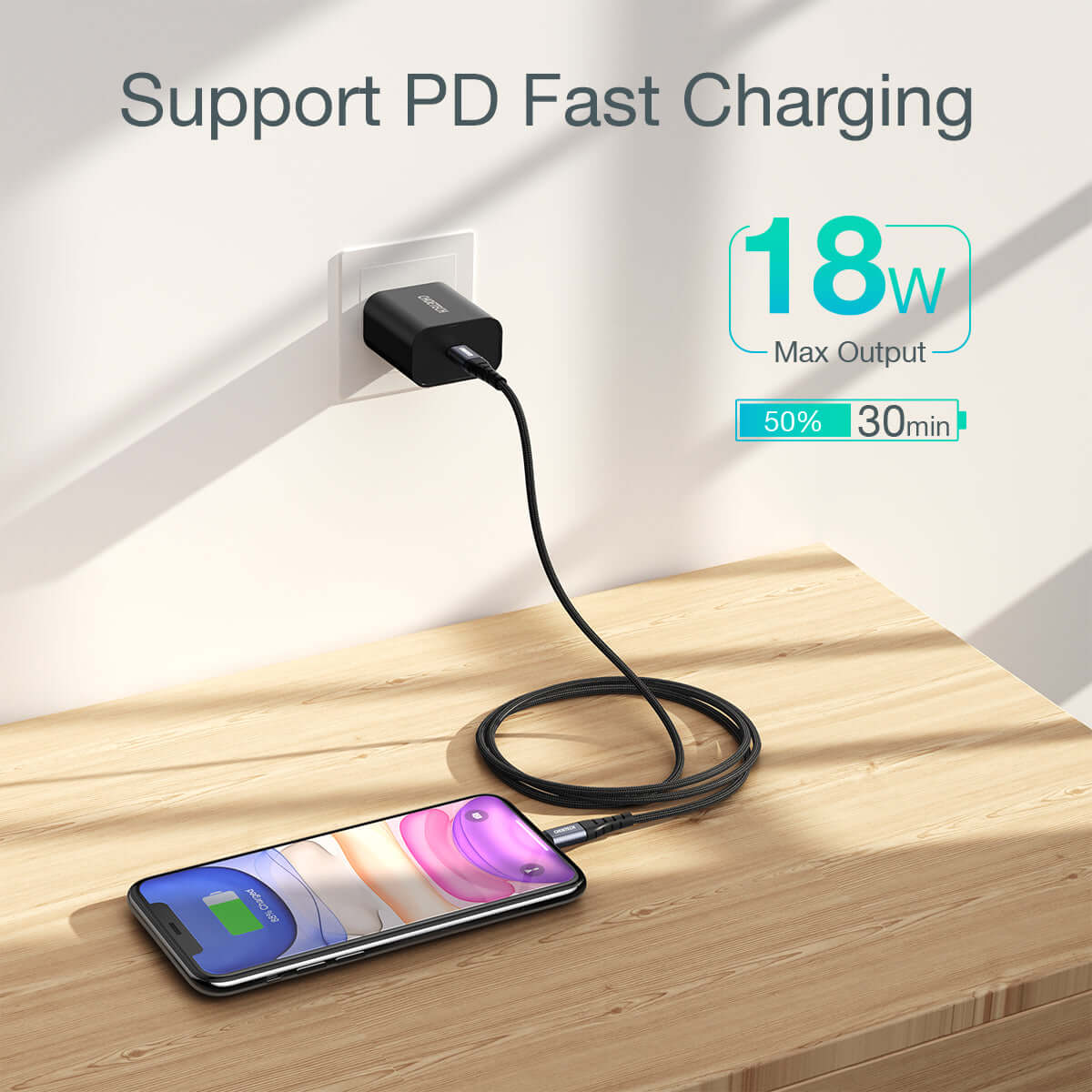 Choetech USB-C To Lightning 5A 40W Fast Charging Cable 1.2m/4ft, IP0039 | ~ Support PD Fast Charging