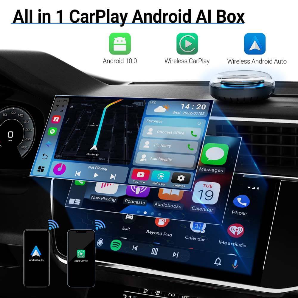 Ottocast PICASOU 2 Plug-n-Play CarPlay/Android Multimedia AI Device Box |