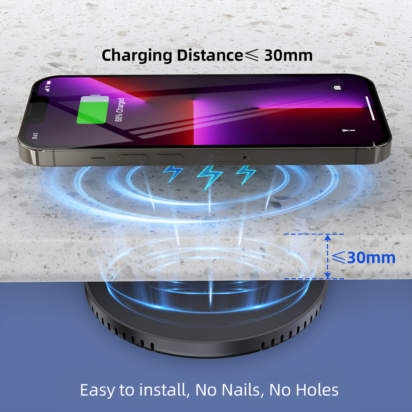 Choetech Invisible  10W Undertable Wireless Mobile Charger  Completely Wire-Free, T590-F