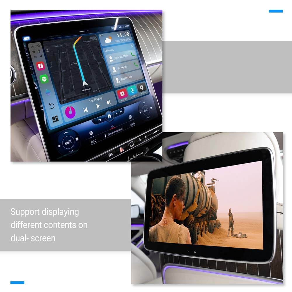Ottocast PICASOU 2 Plug-n-Play CarPlay/Android Multimedia AI Device Box Media 17 of 18 |EE Support displaying different contents on dual- screen