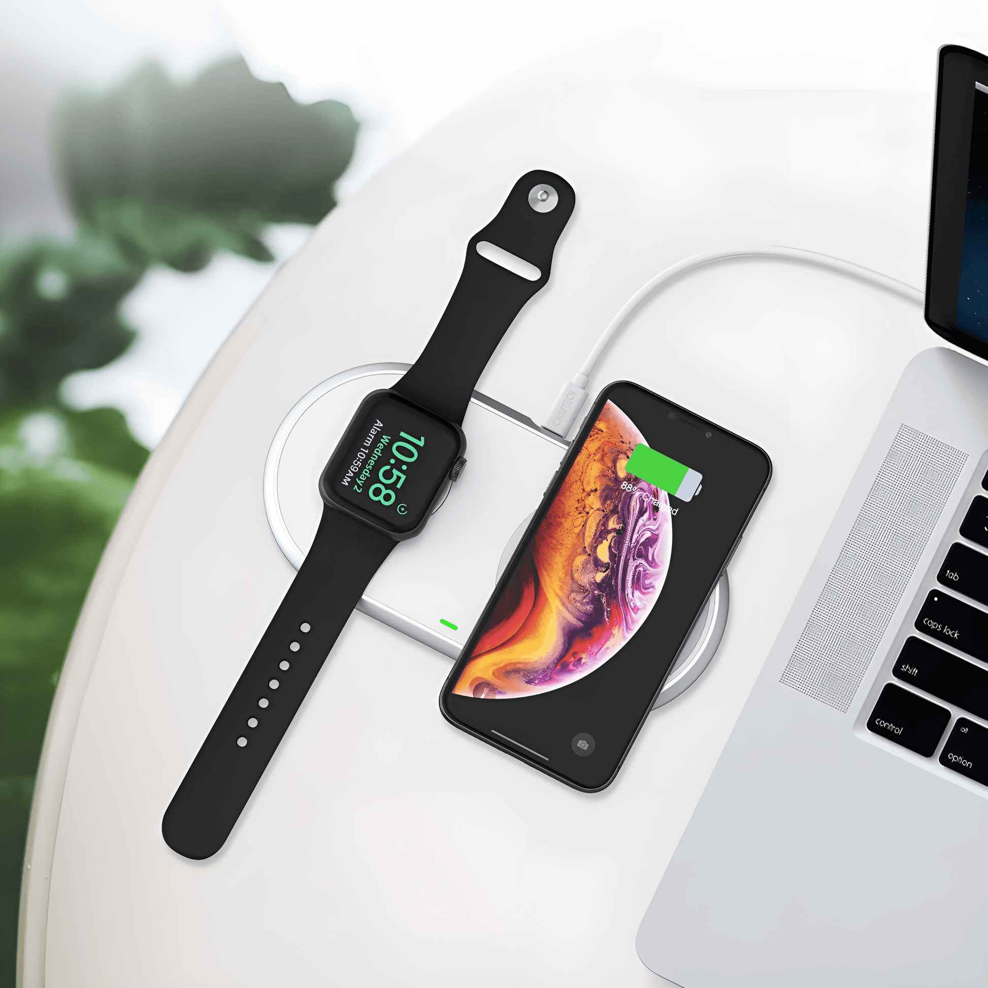 Choetech 2 in 1 15W Dual Wireless Charger For Iphone and Apple